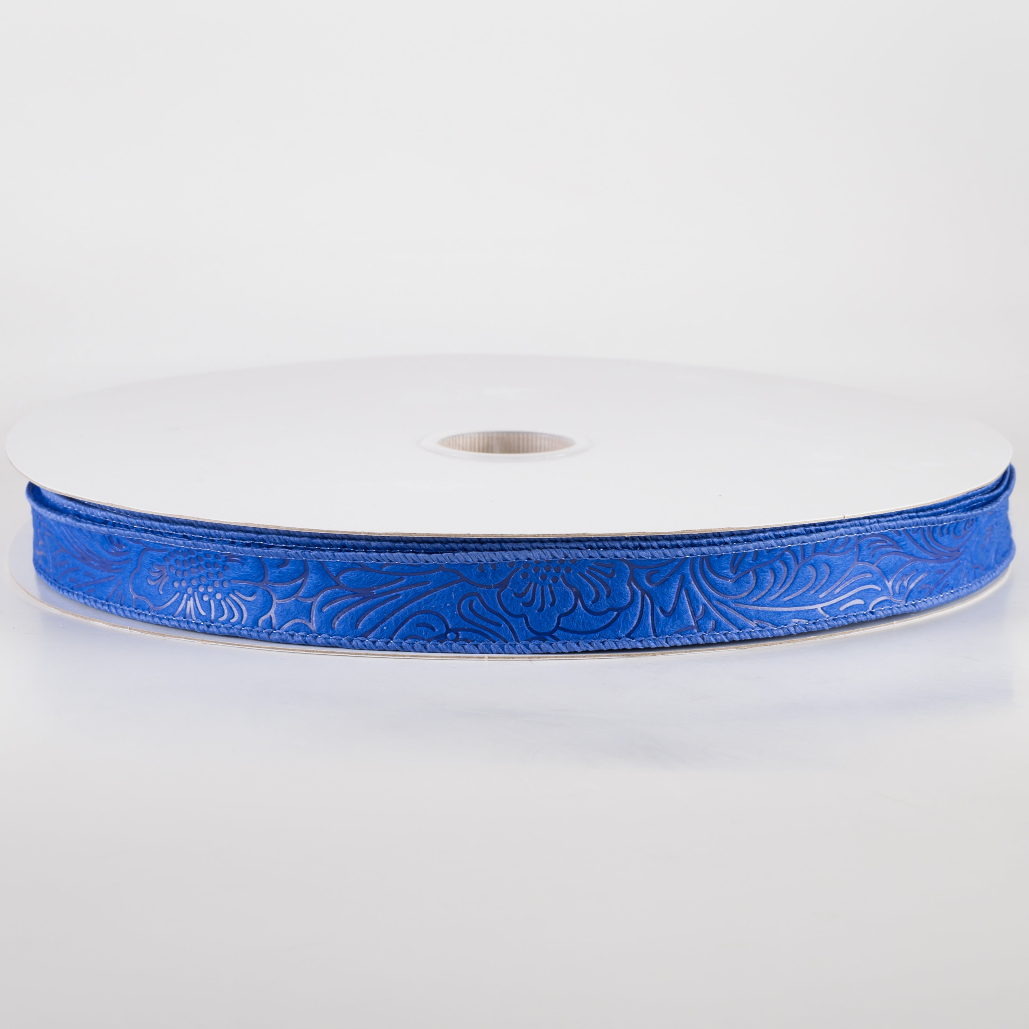 7/8" Embossed Flower Breeze Ribbon: Royal Blue (50 Yards)