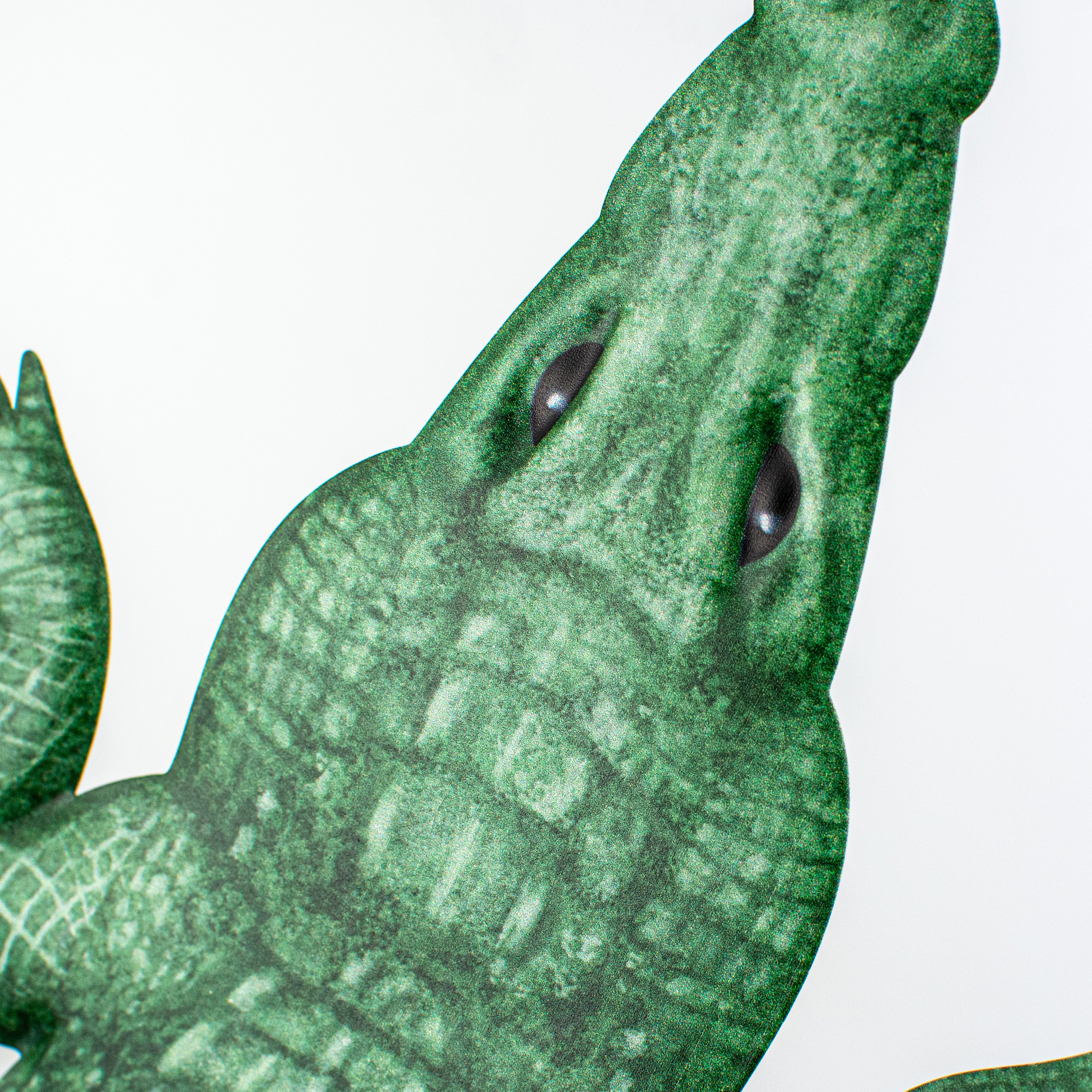 19" Embossed Metal Hanger: Alligator Shape detail photo 3