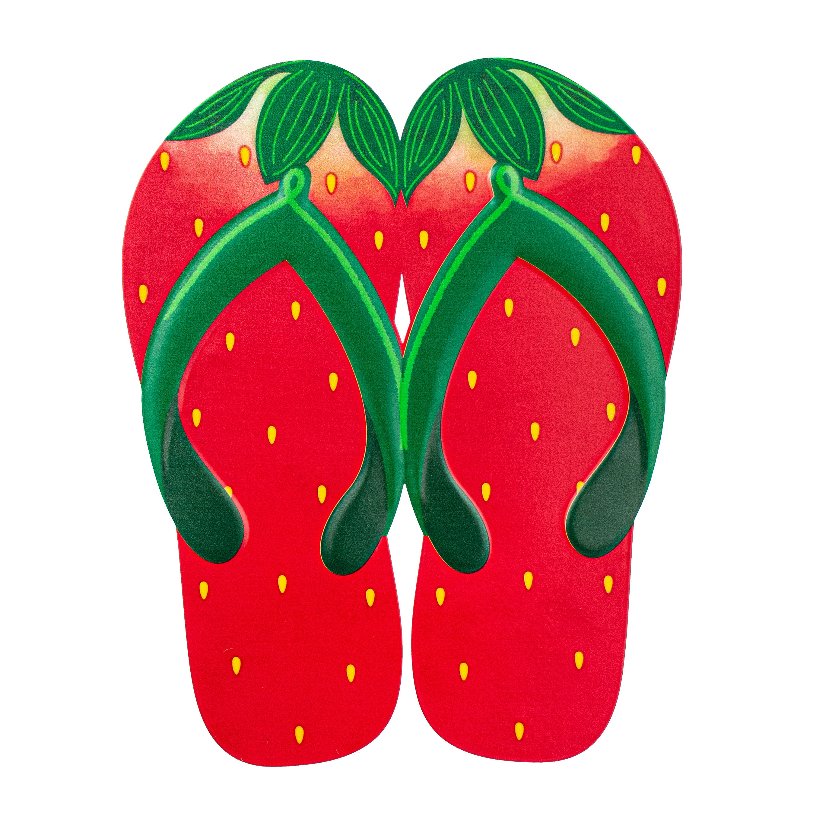 12" Embossed Metal Hanger: Strawberry Flip Flops Item Number: MD1092