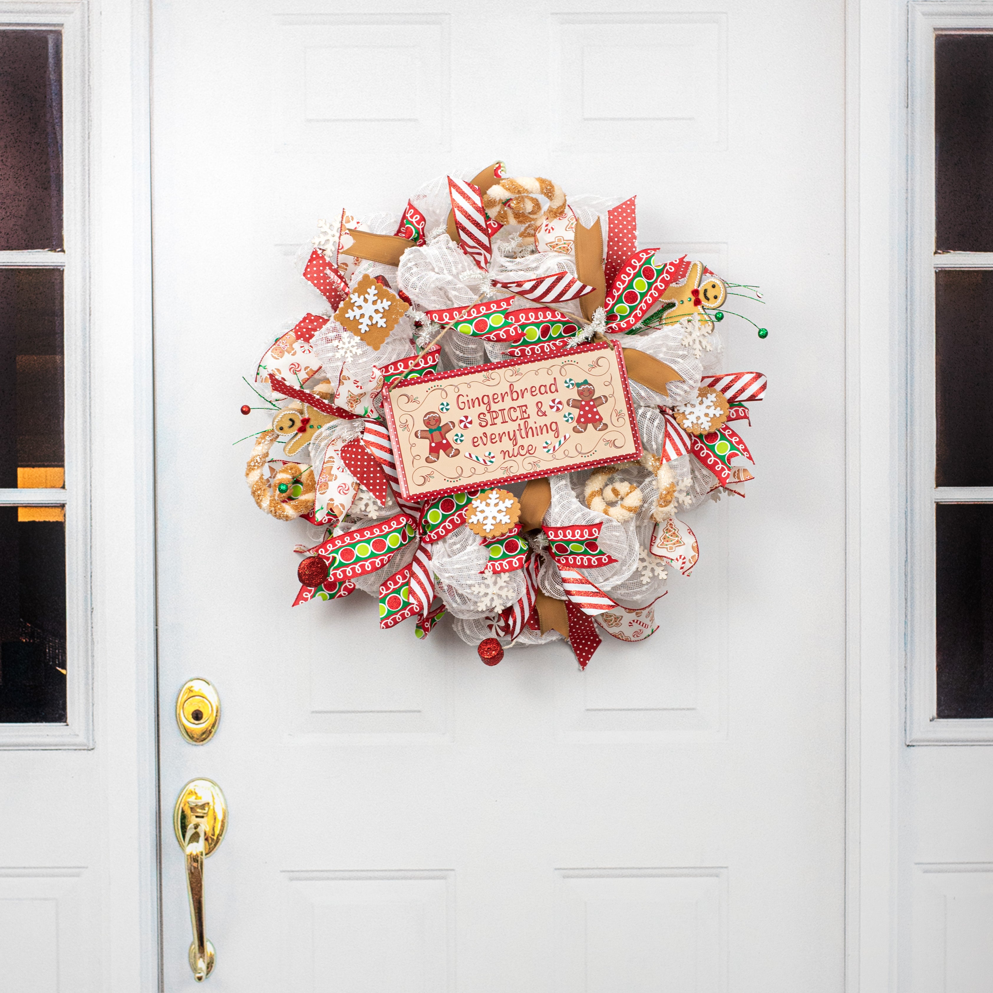 12" Embossed Metal Sign: Gingerbread Spice Nice detail photo 4
