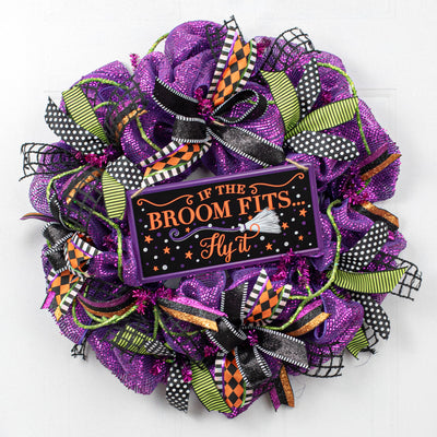 12" Embossed Metal Sign: If the Broom Fits Lifestyle Photo