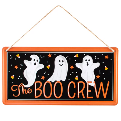 12" Embossed Metal Sign: The Boo Crew Ghosts Item Number: MD1222
