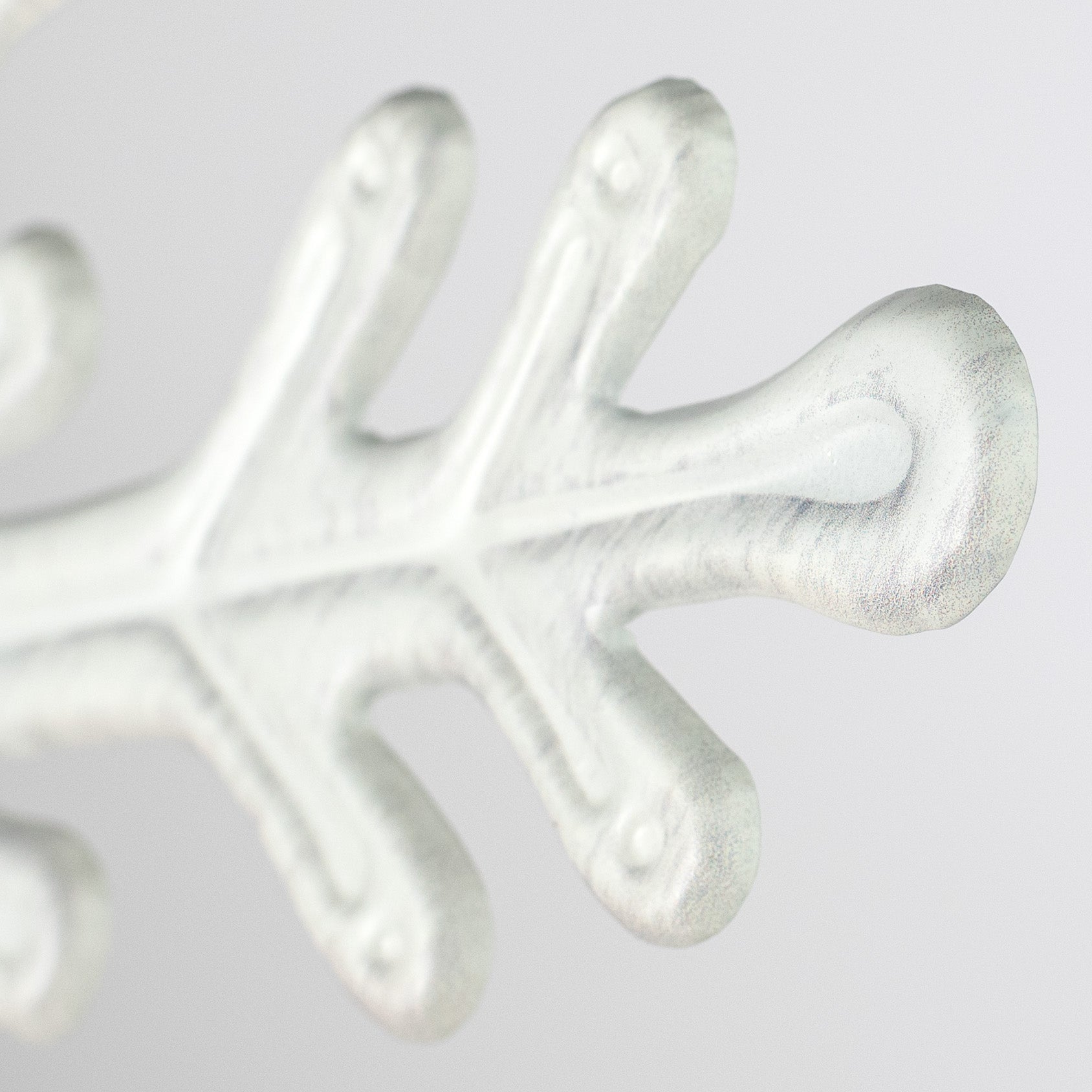12" Embossed Metal Snowflake Hanger: White detail photo 5