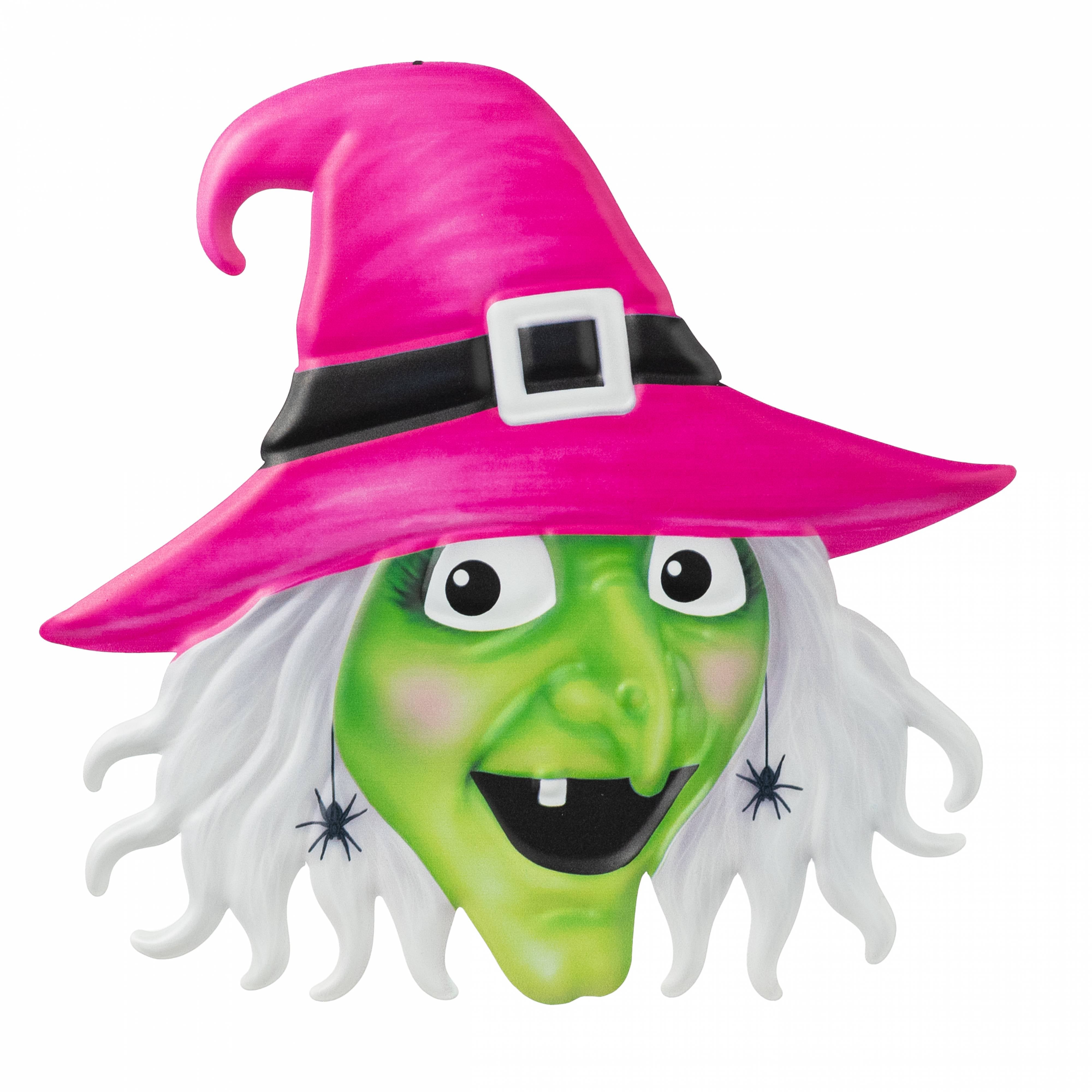 12" Embossed Metal Witch Head Decoration: Pink Item Number: MD1380A4