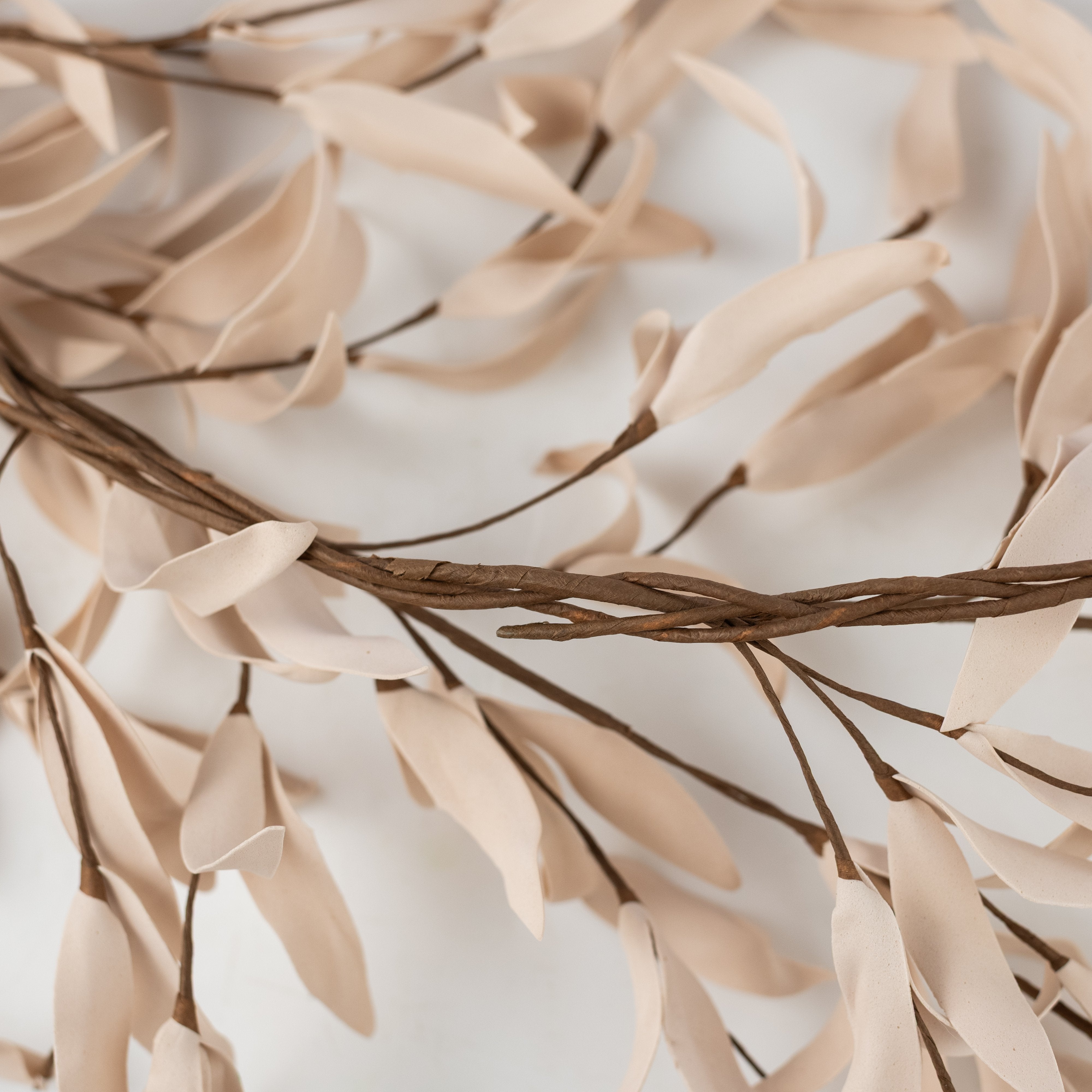 5' EVA Foam Herb Leaves Garland: Buttercup Cream detail photo 5