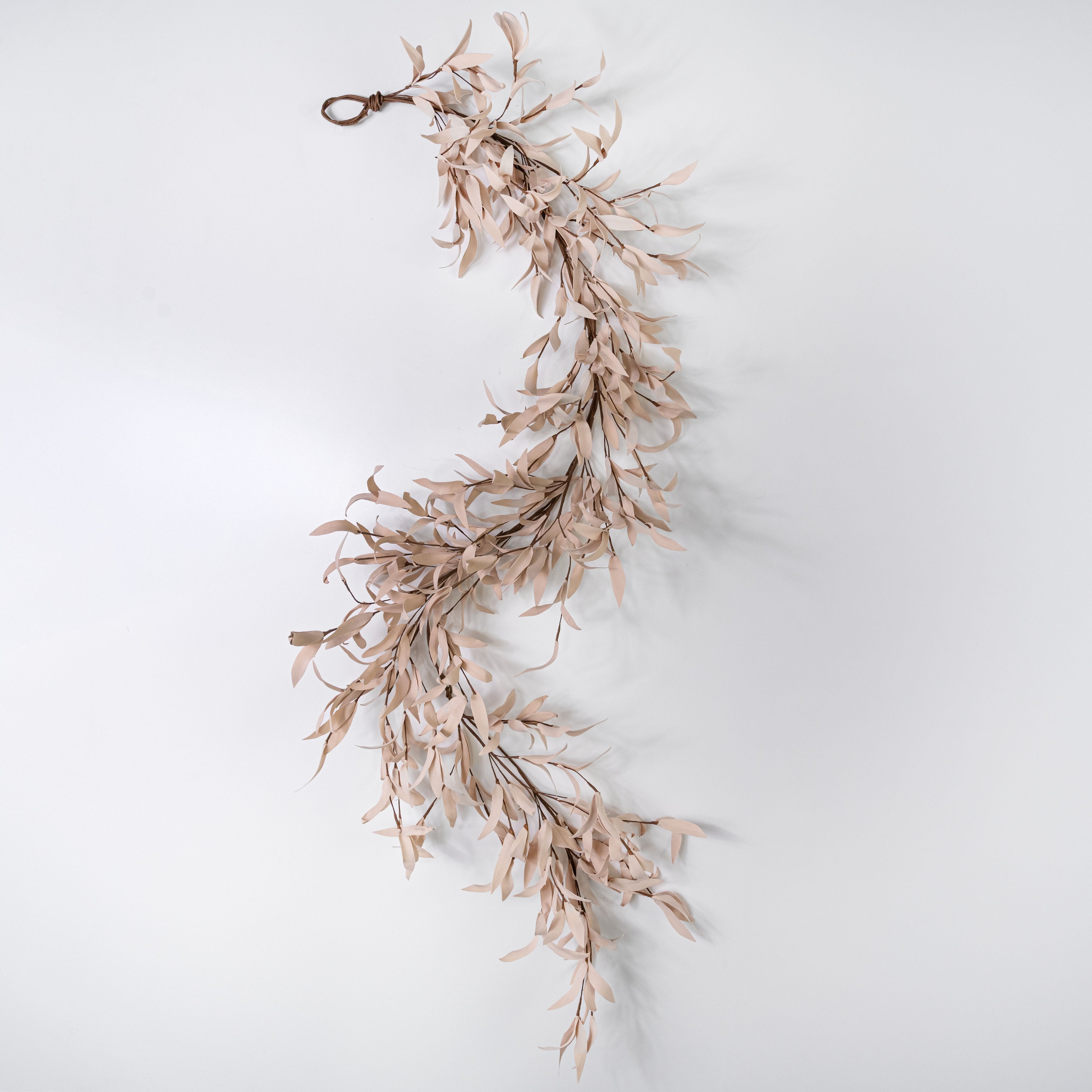 5' EVA Foam Herb Leaves Garland: Buttercup Cream detail photo 6