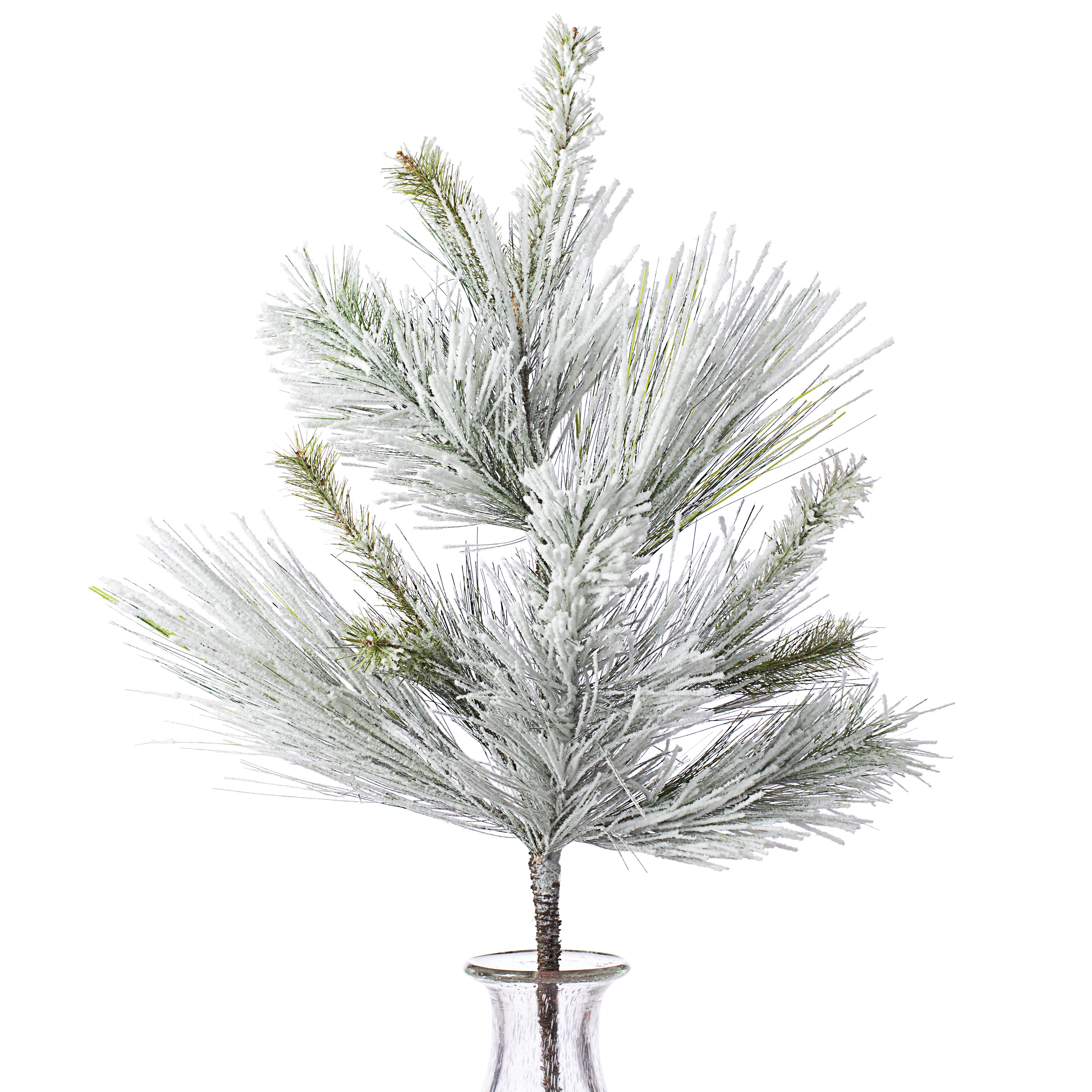 28" Evergreen Mixed Pine Spray: Flocked Item Number: 2830258WH