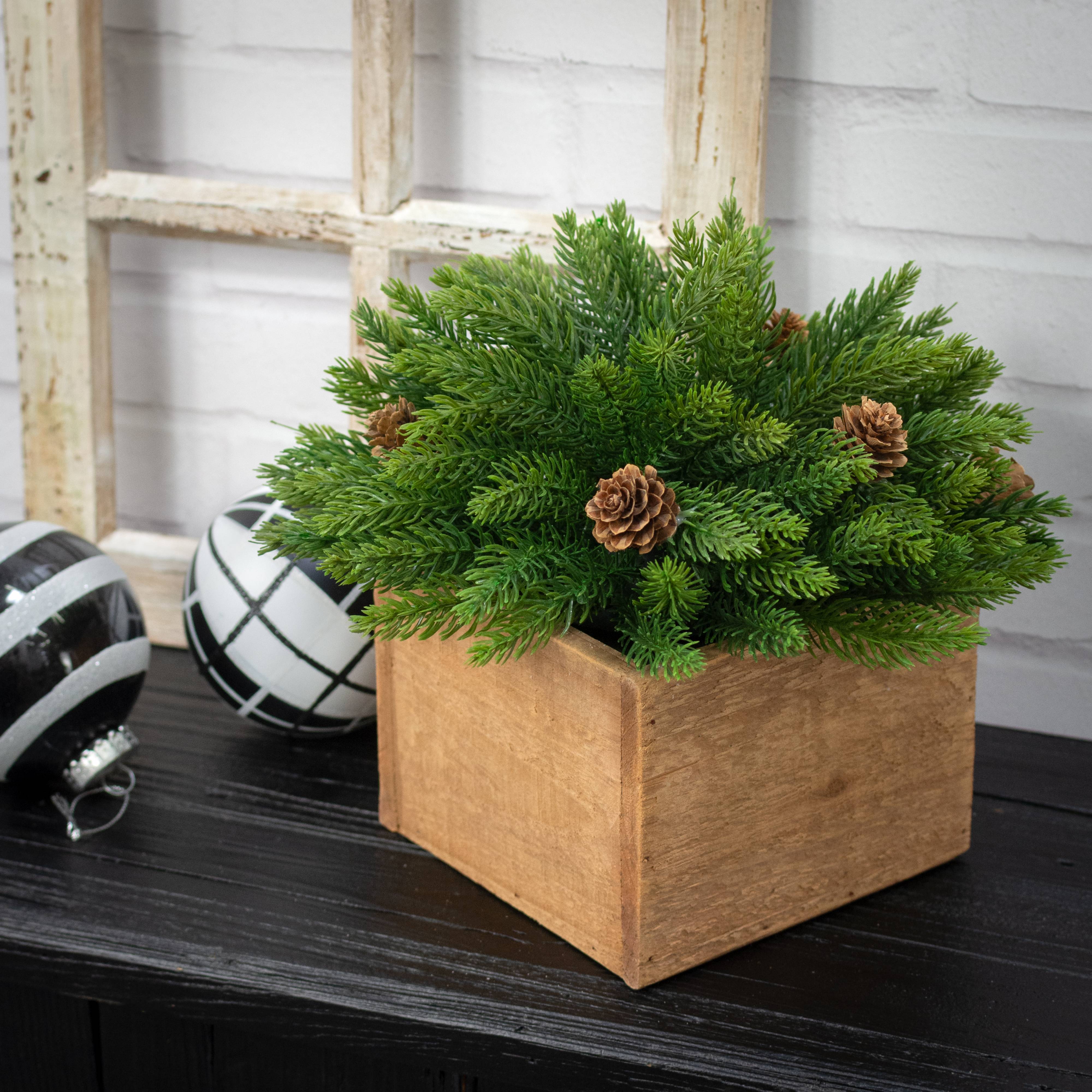 11" Evergreen Spruce Fir Half Ball Sphere Lifestyle Photo