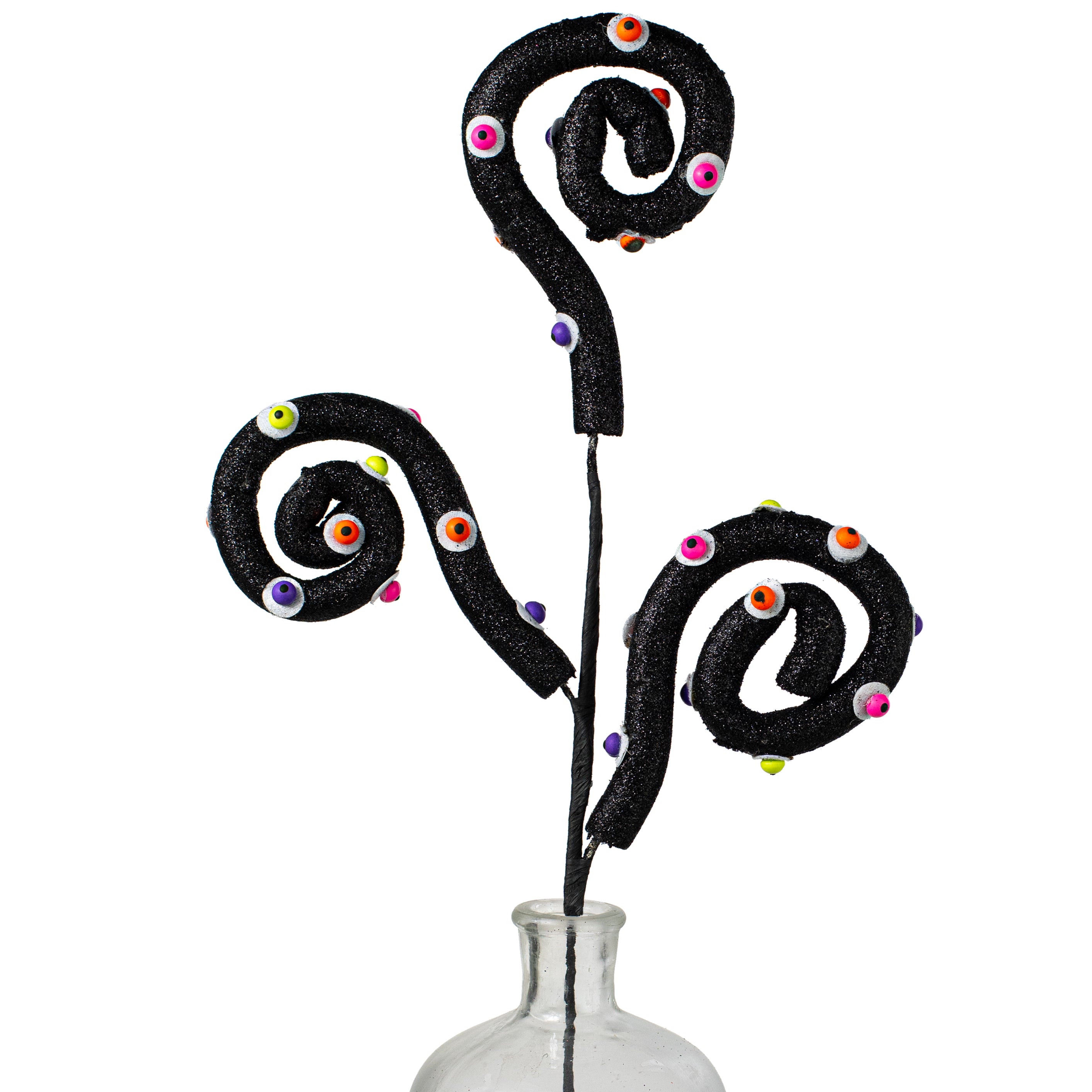 28" Eyeballs Curly Spray: Black Item Number: 57091HAL
