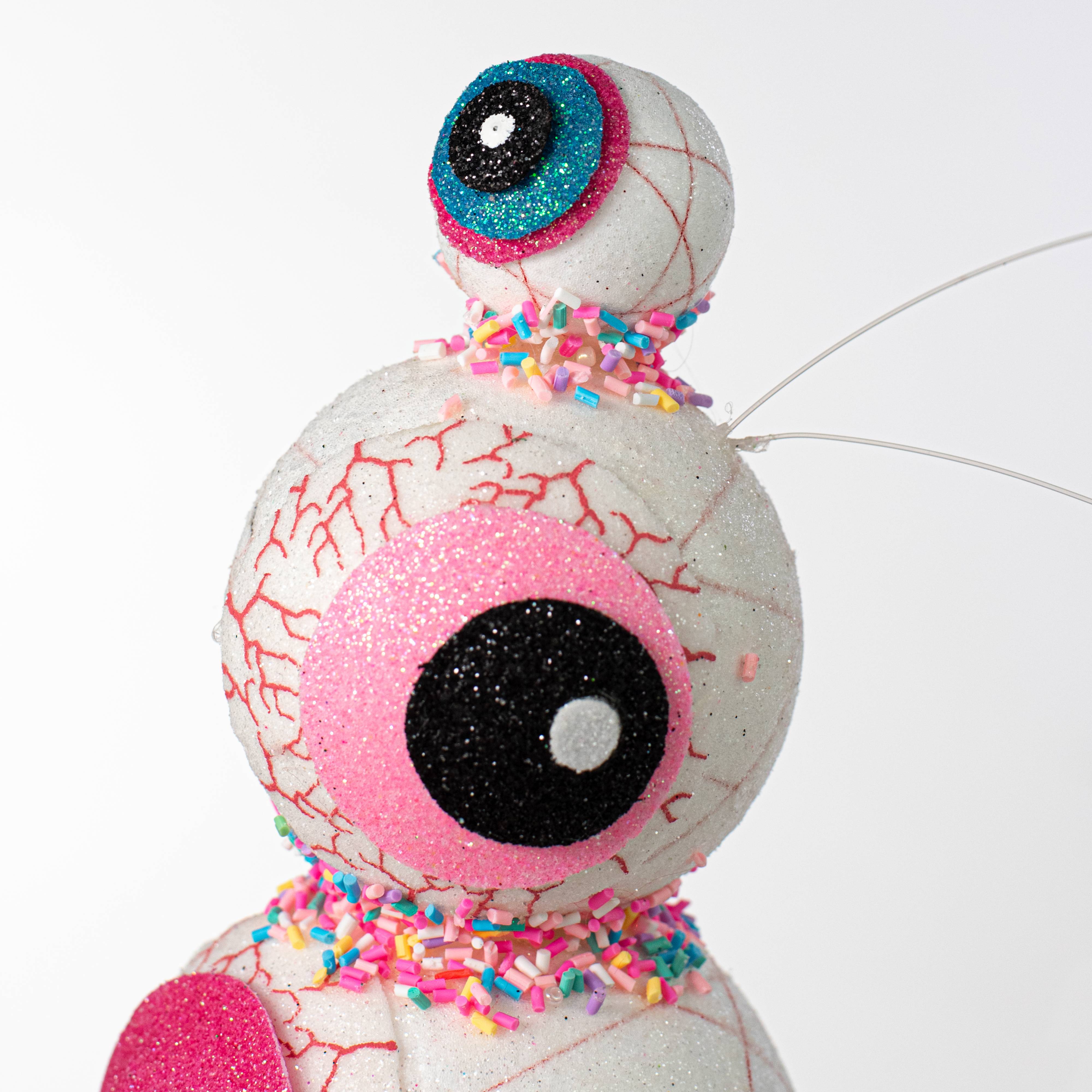 13" EyesCream Ornament: Harlequin Pink Eyeballs Ice Cream detail photo 6