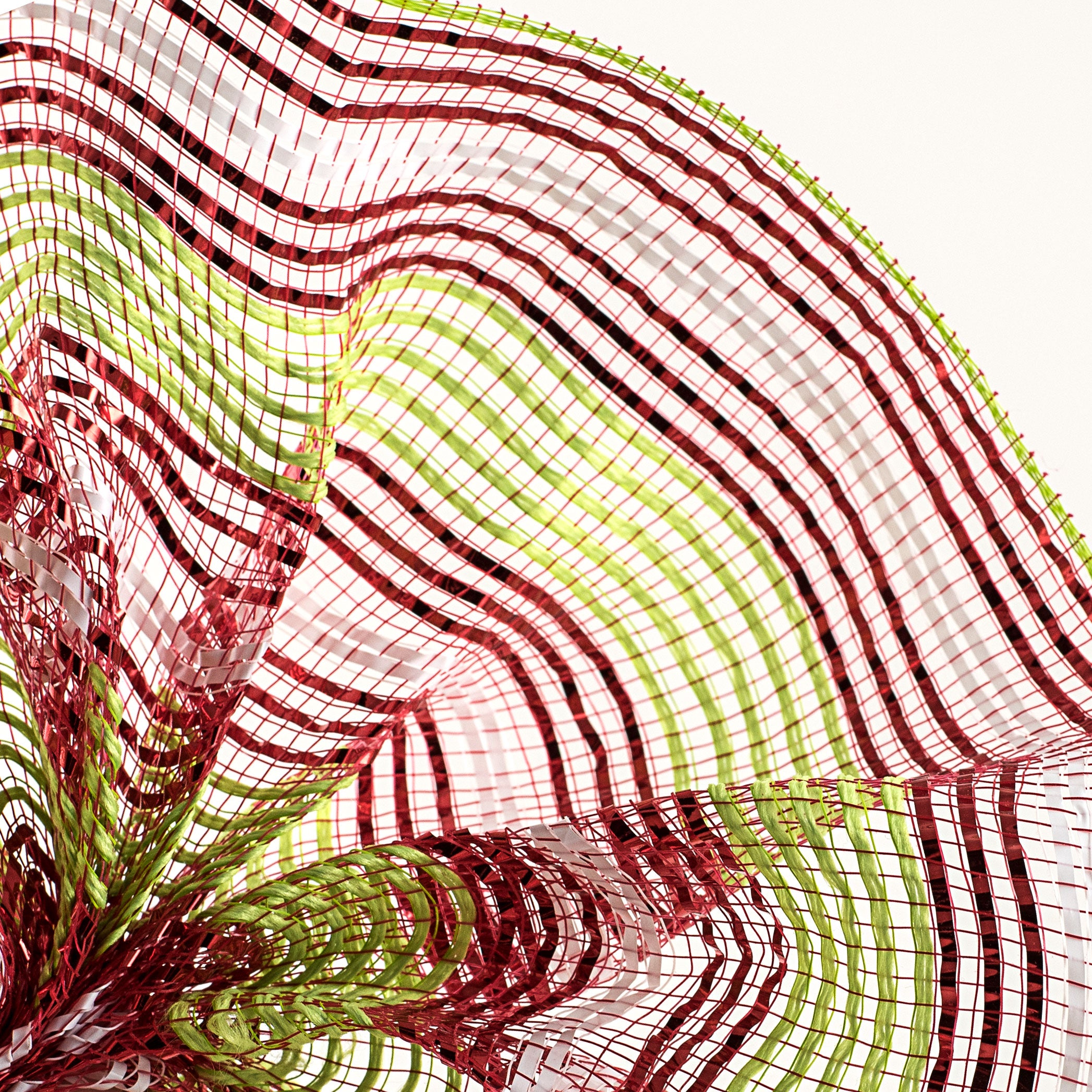 10" Fabric Bold Stripe Mesh: Lime, Red, White Lifestyle Photo