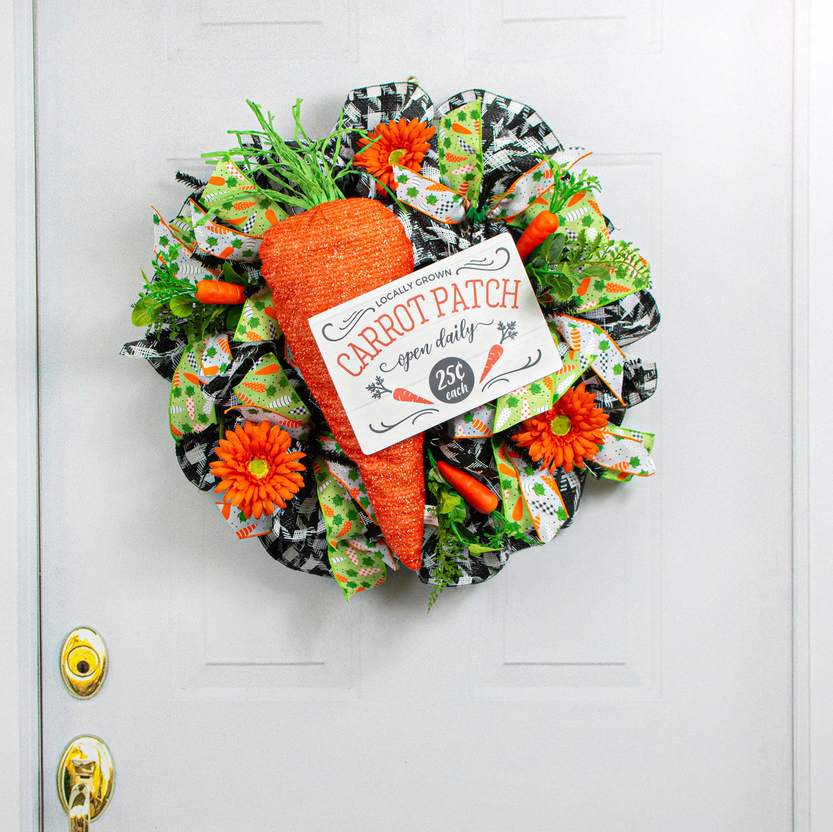 24" Fabric Carrot Wreath Accent Lifestyle Photo