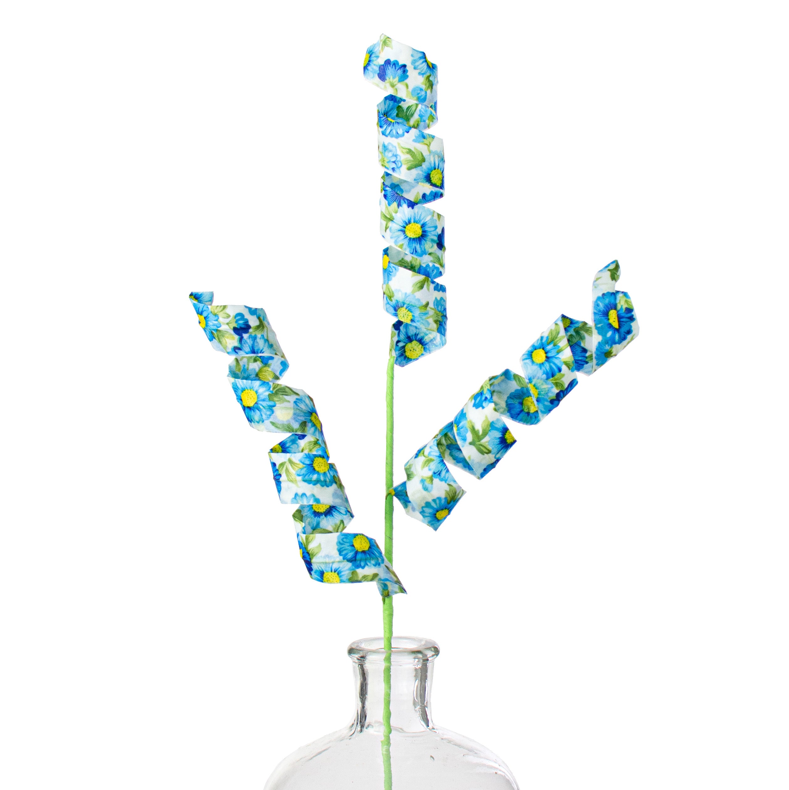 24" Fabric Curl Spray: Floral Blue Item Number: 63198BL
