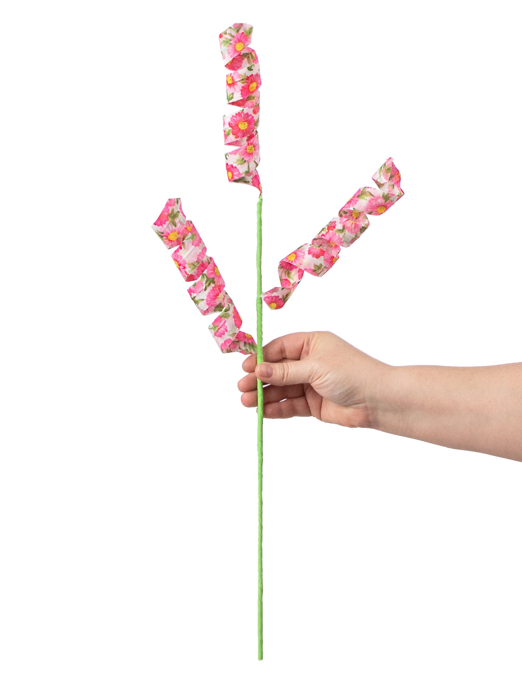 24" Fabric Curl Spray: Floral Pink detail photo 3