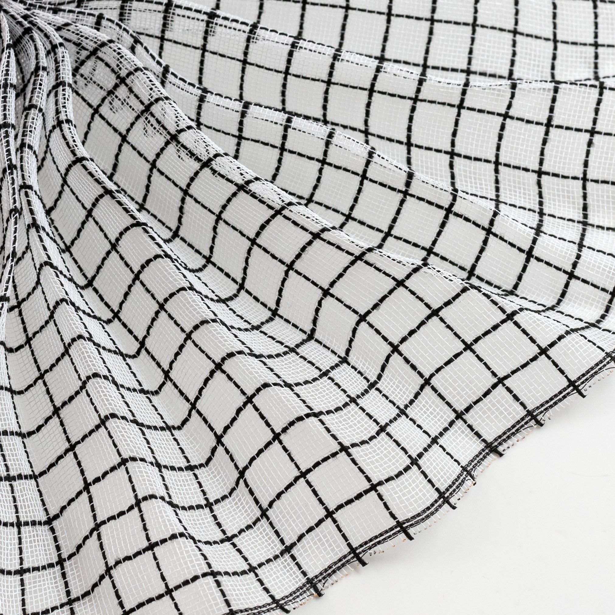 10" Fabric Fine Weave Check Mesh: White with Black Lifestyle Photo