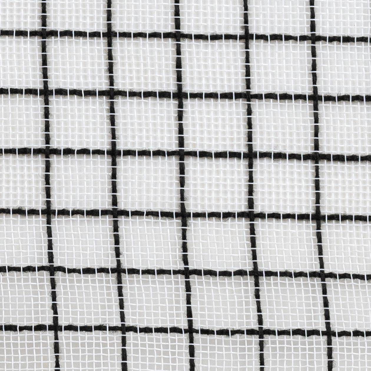 10" Fabric Fine Weave Check Mesh: White with Black detail photo 3