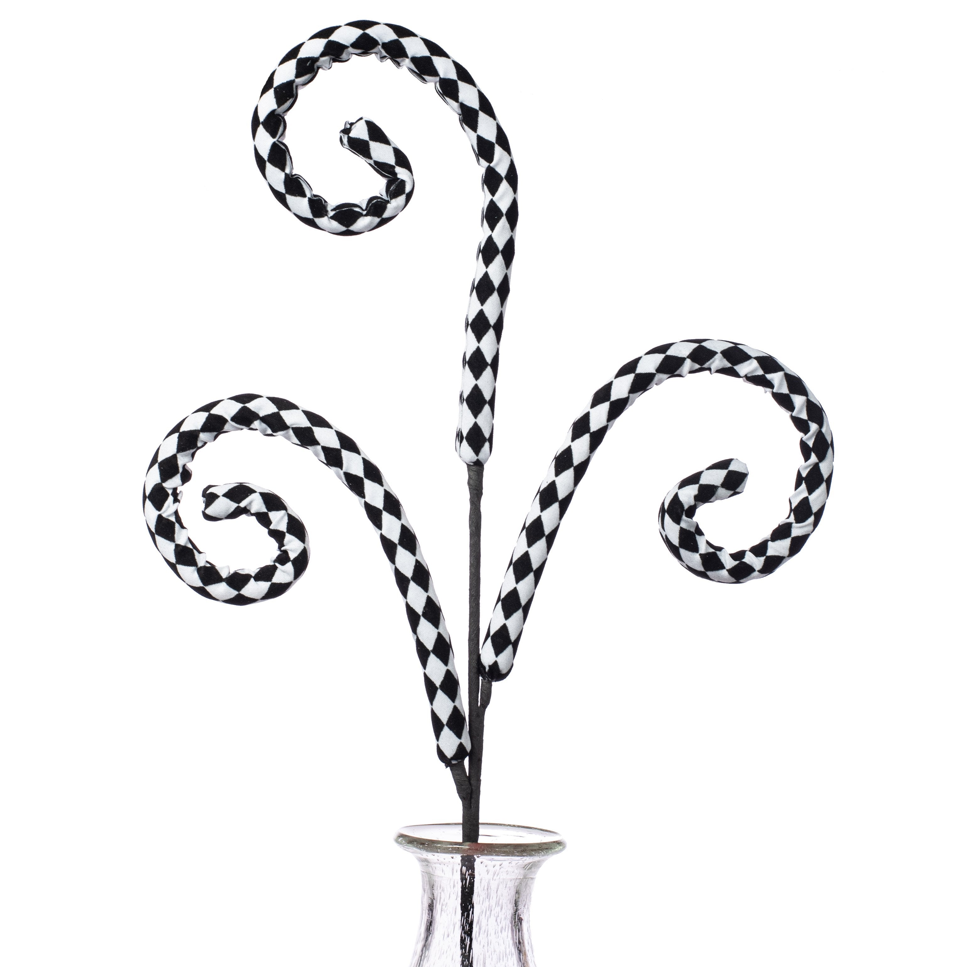 30" Fabric Harlequin Curls Spray Item Number: 83642BKWT