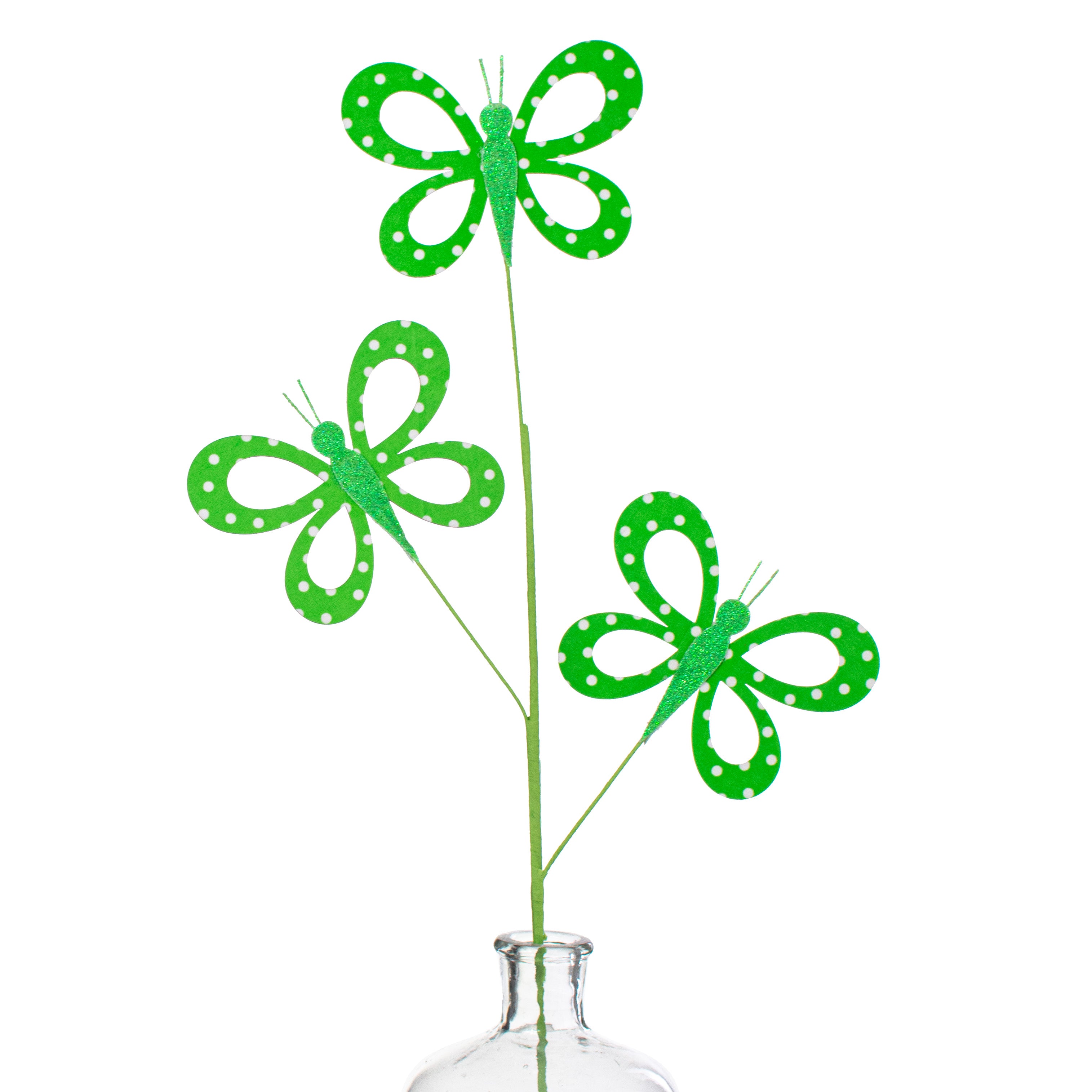 26" Fabric Hollow Butterfly Spray: Green Item Number: MN021109