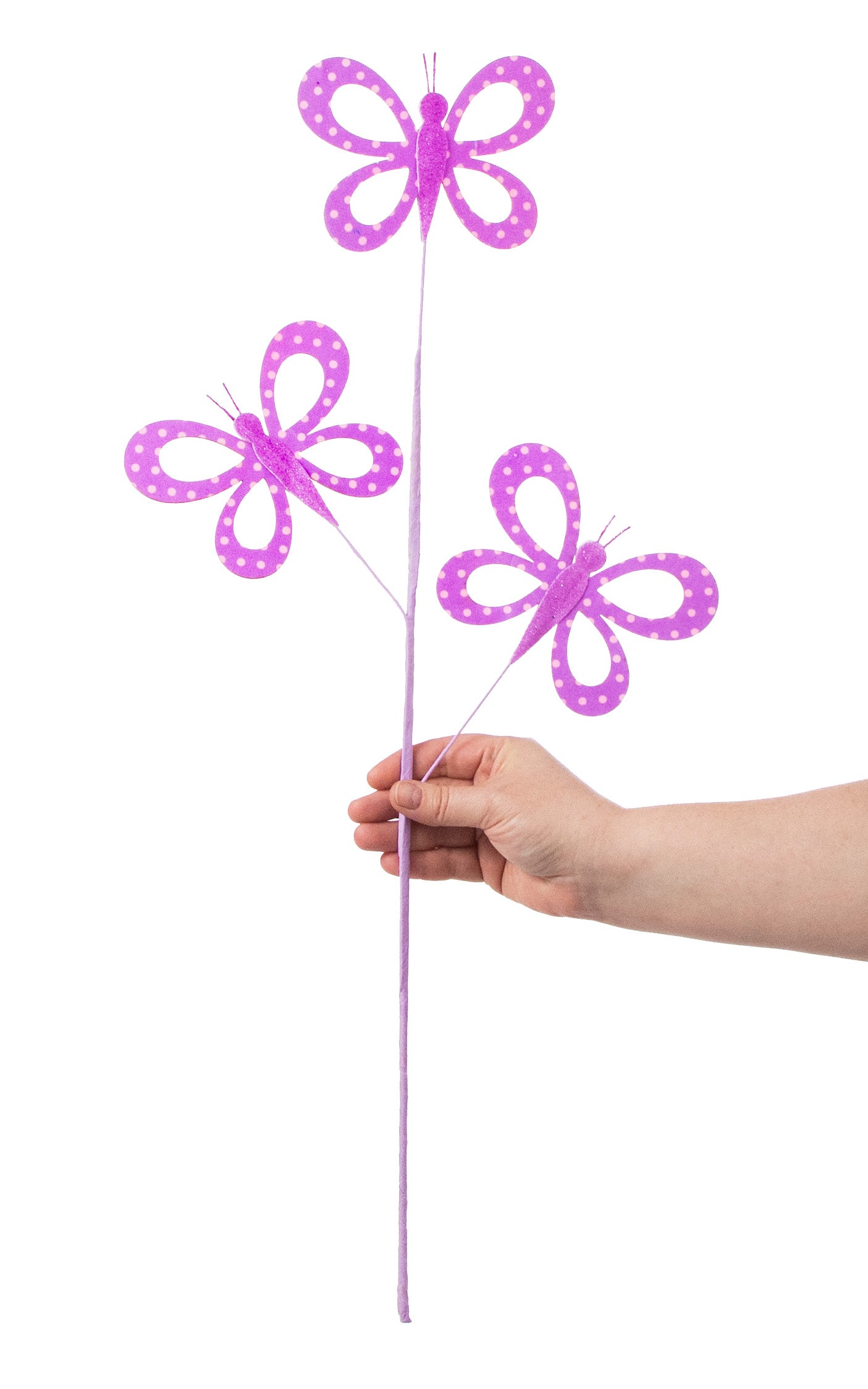 26" Fabric Hollow Butterfly Spray: Lavender detail photo 3