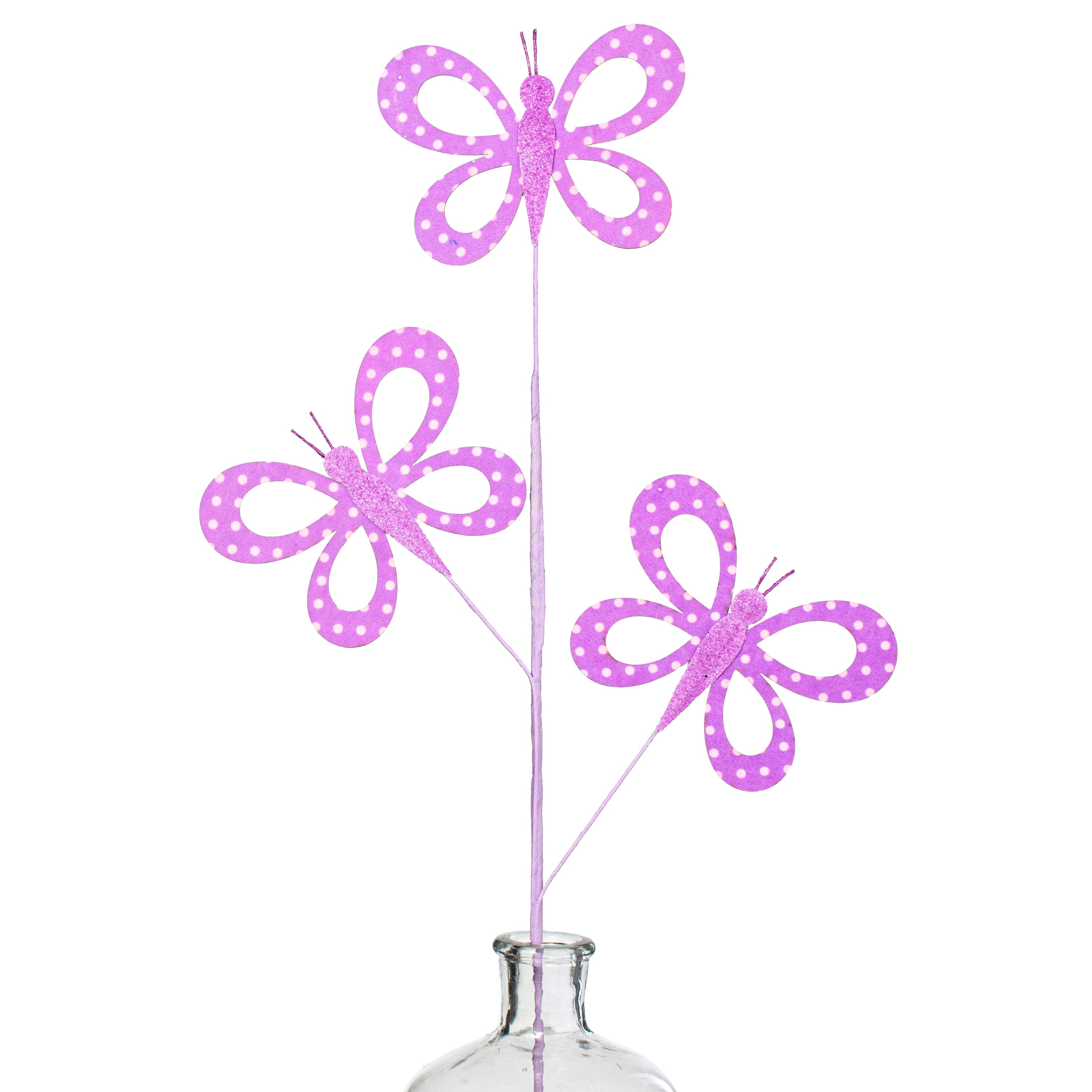 26" Fabric Hollow Butterfly Spray: Lavender Item Number: MN021113