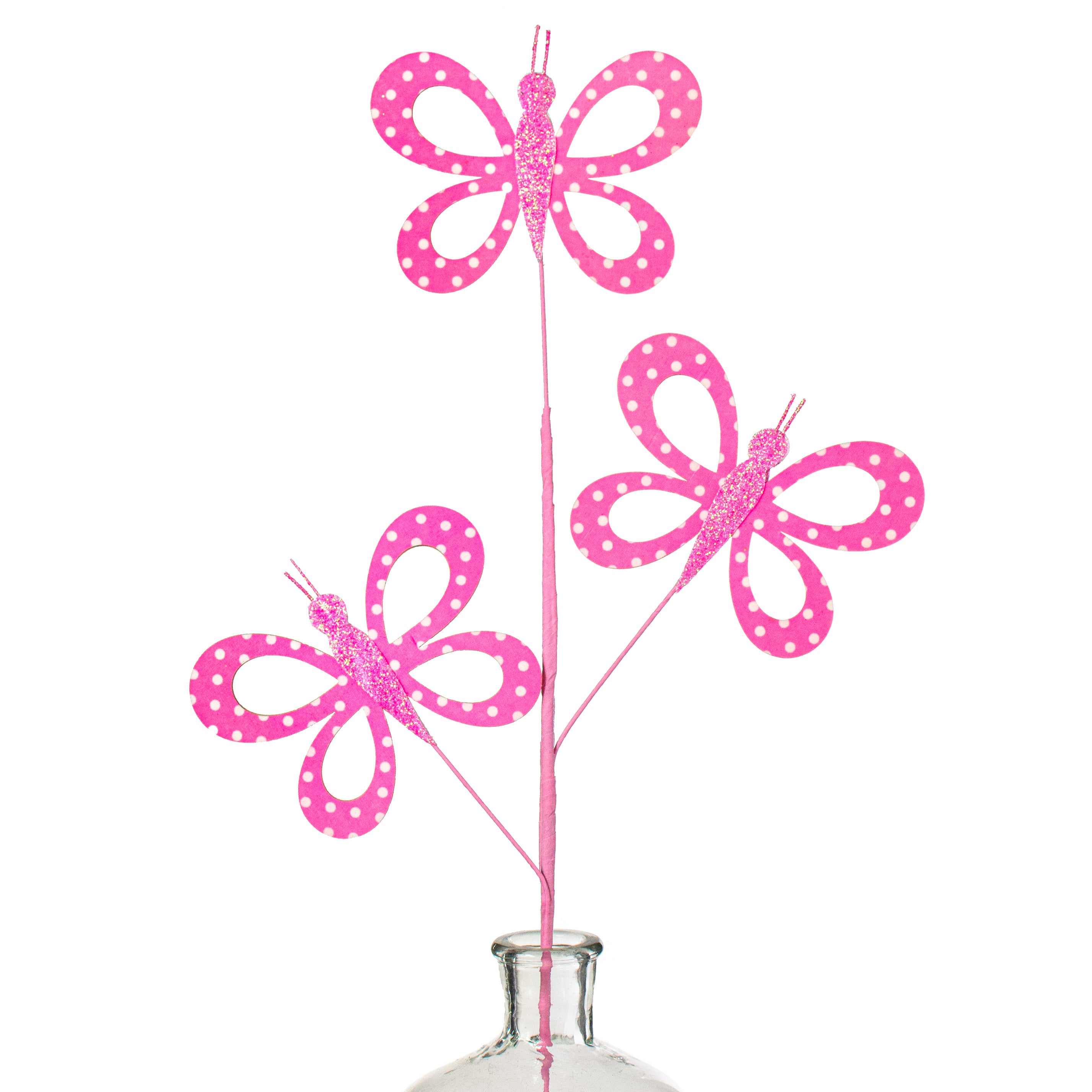 26" Fabric Hollow Butterfly Spray: Light Pink Item Number: MN021115