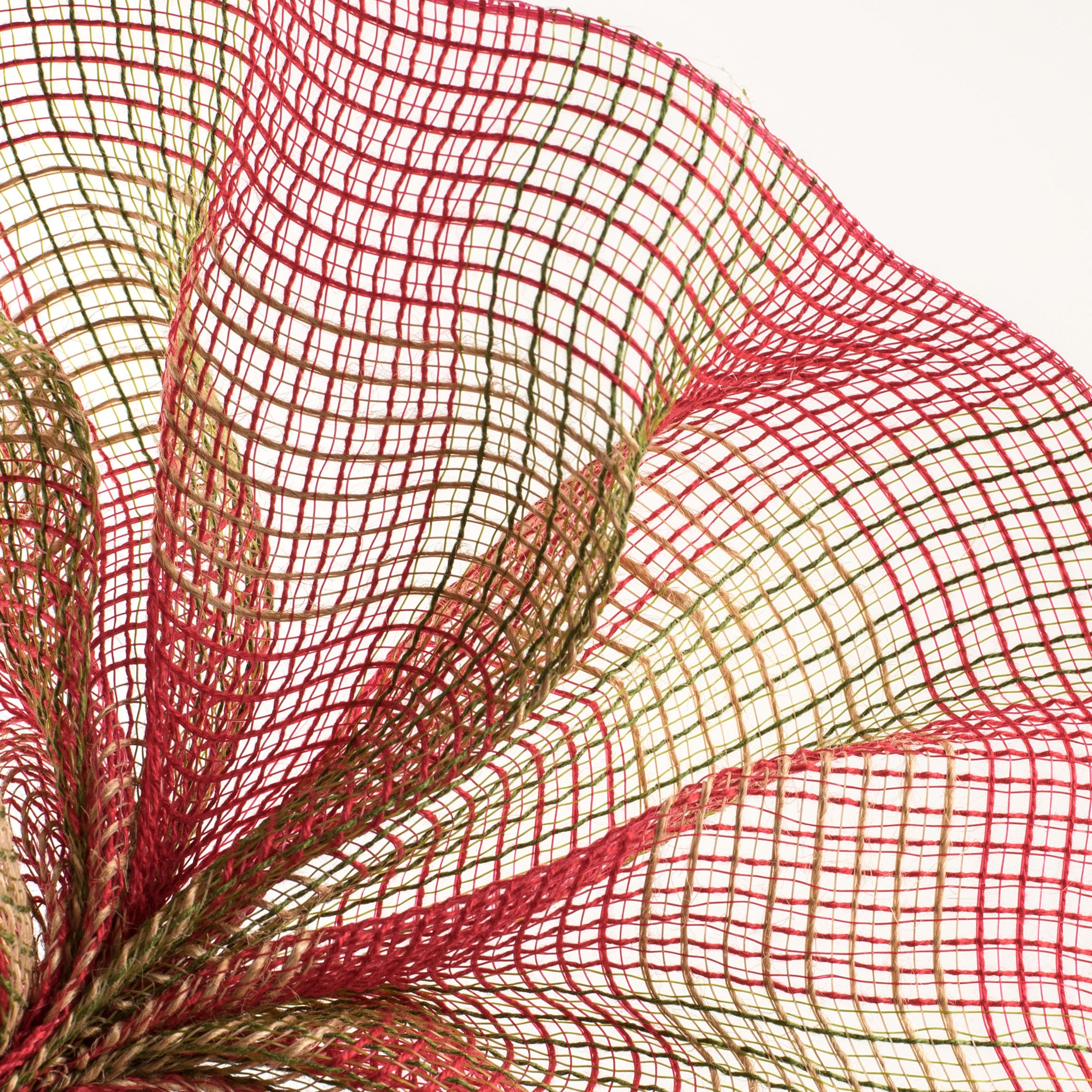 10" Fabric Mesh: Christmas Plaid Jute Lifestyle Photo