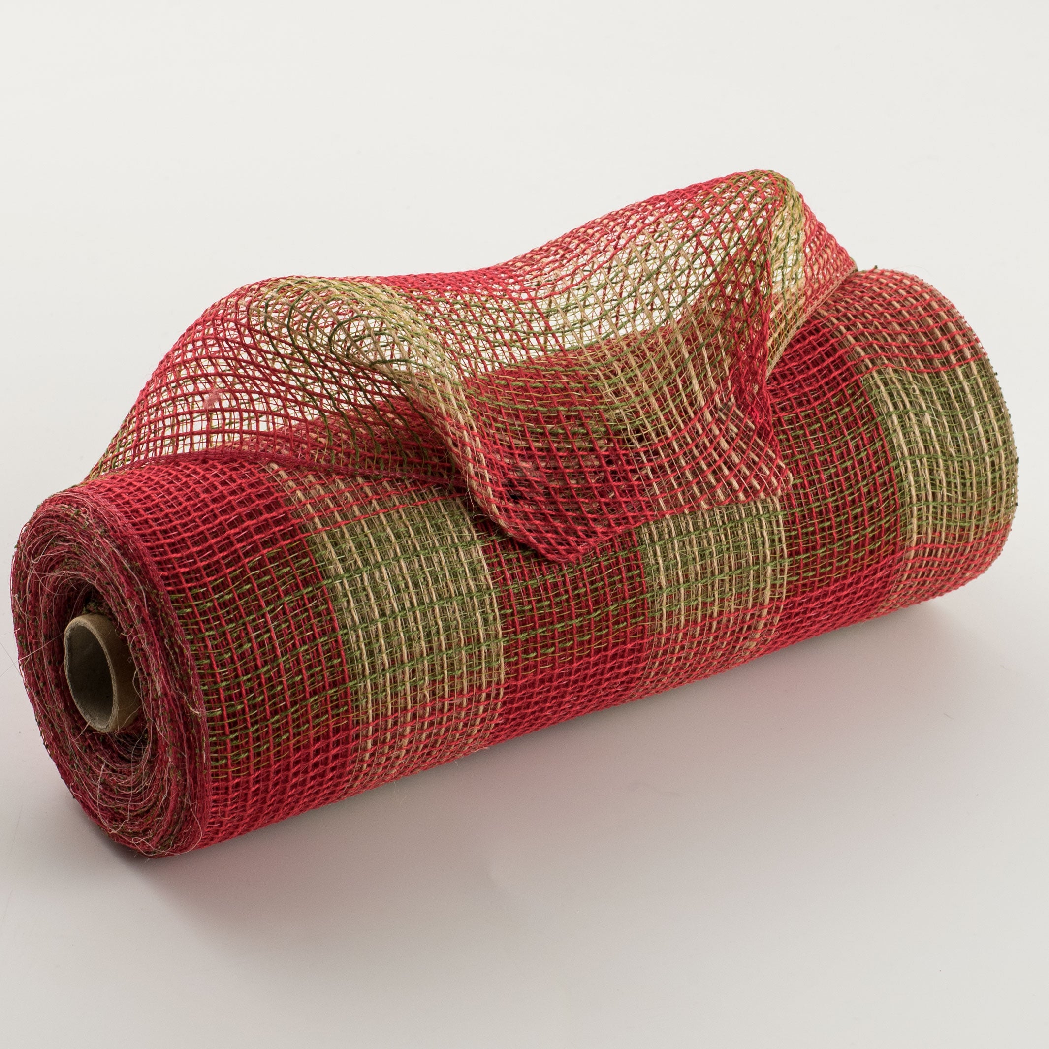 10" Fabric Mesh: Christmas Plaid Jute Item Number: XB98510-08