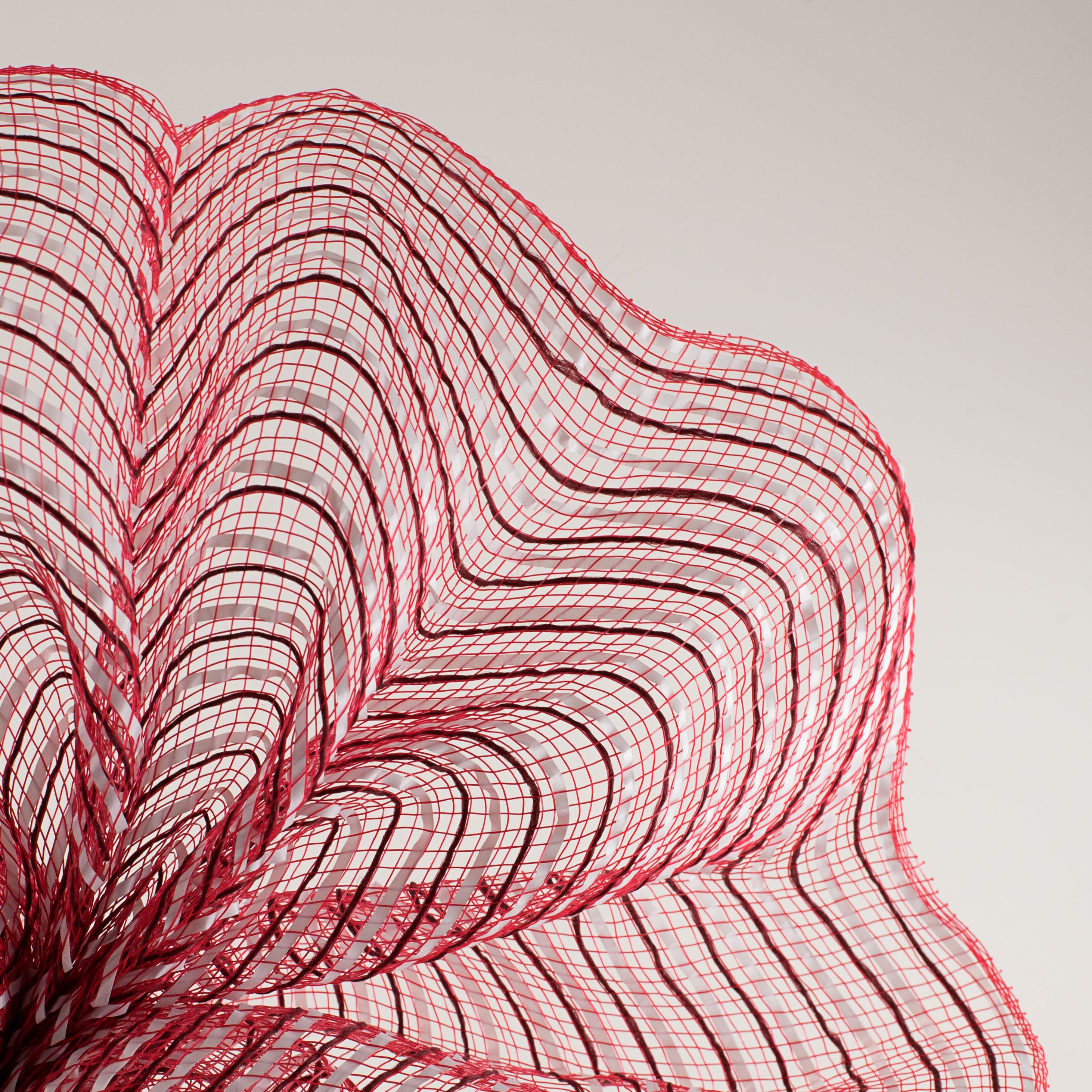 10" Fabric Mesh With Stripes: Dark Red & White Lifestyle Photo