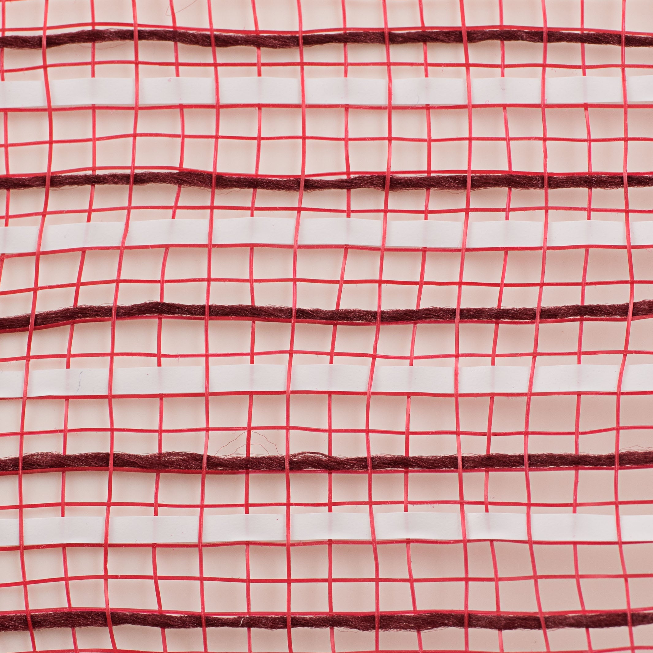 10" Fabric Mesh With Stripes: Dark Red & White detail photo 3