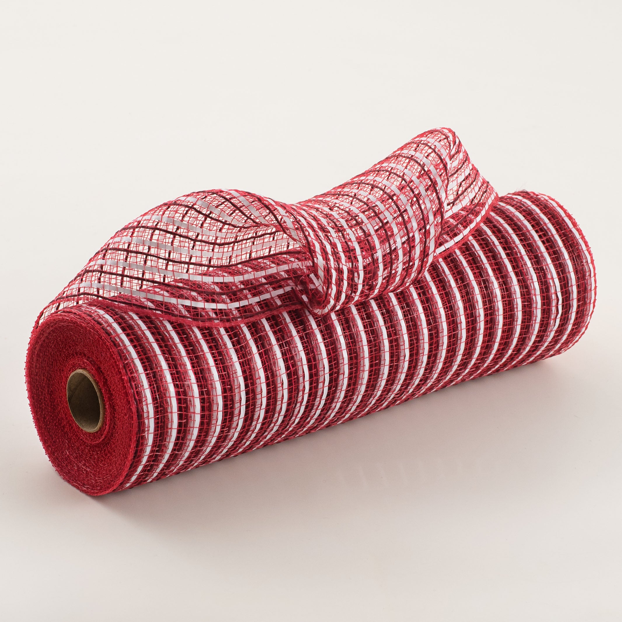 10" Fabric Mesh With Stripes: Dark Red & White Item Number: XB103410-10