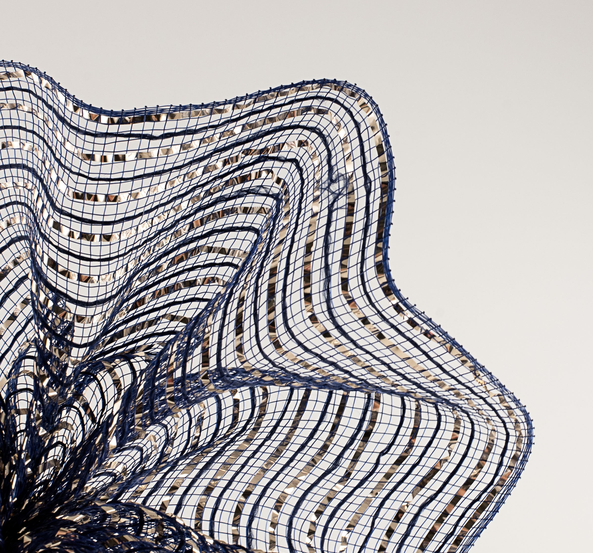 10" Fabric Mesh With Stripes: Navy & Champagne Lifestyle Photo
