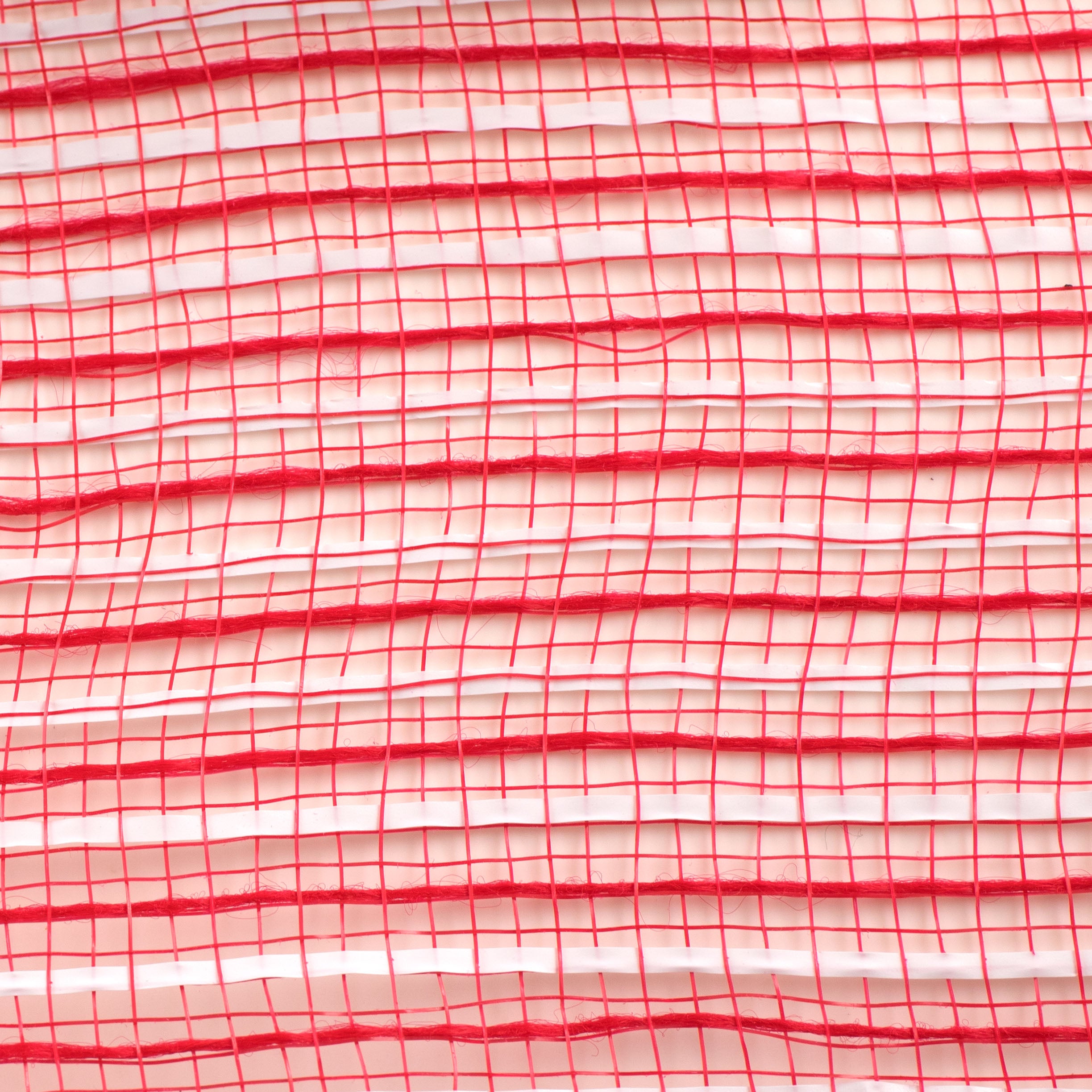 10" Fabric Mesh With Stripes: Red & White detail photo 3