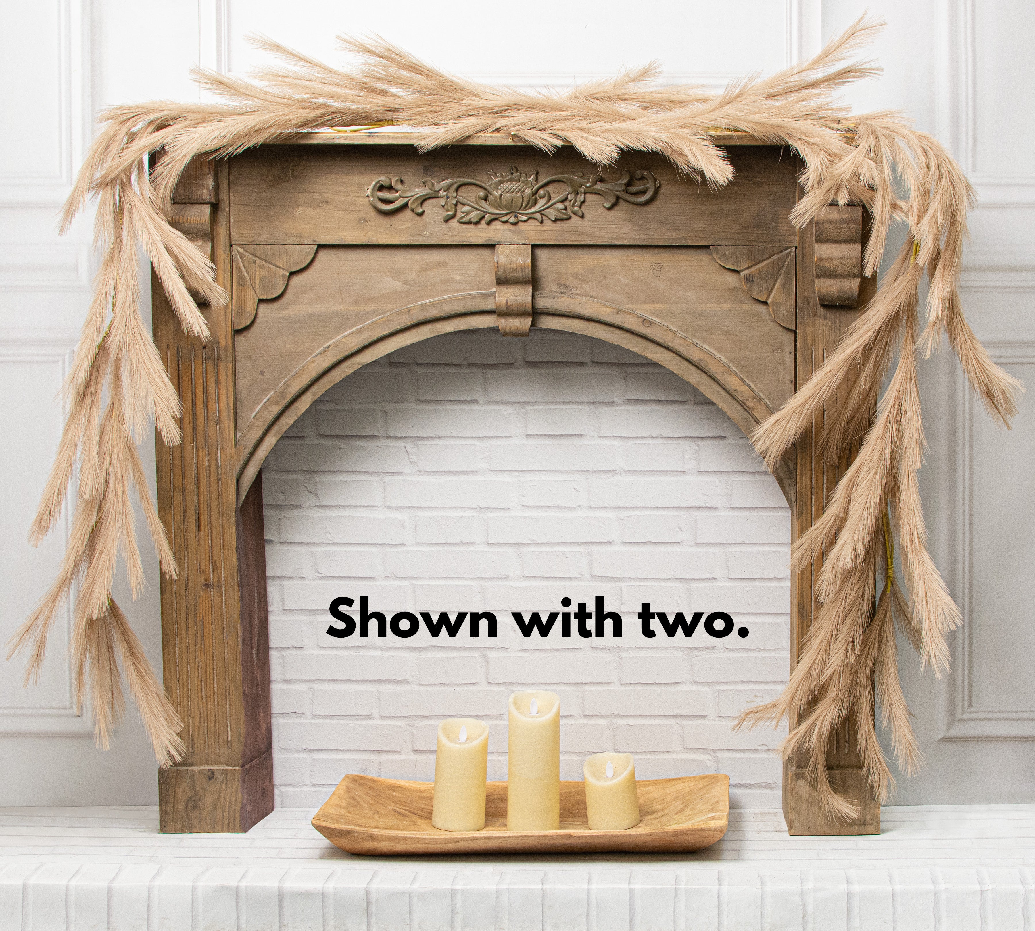 6' Fabric Pampas Grass Garland: Natural Lifestyle Photo