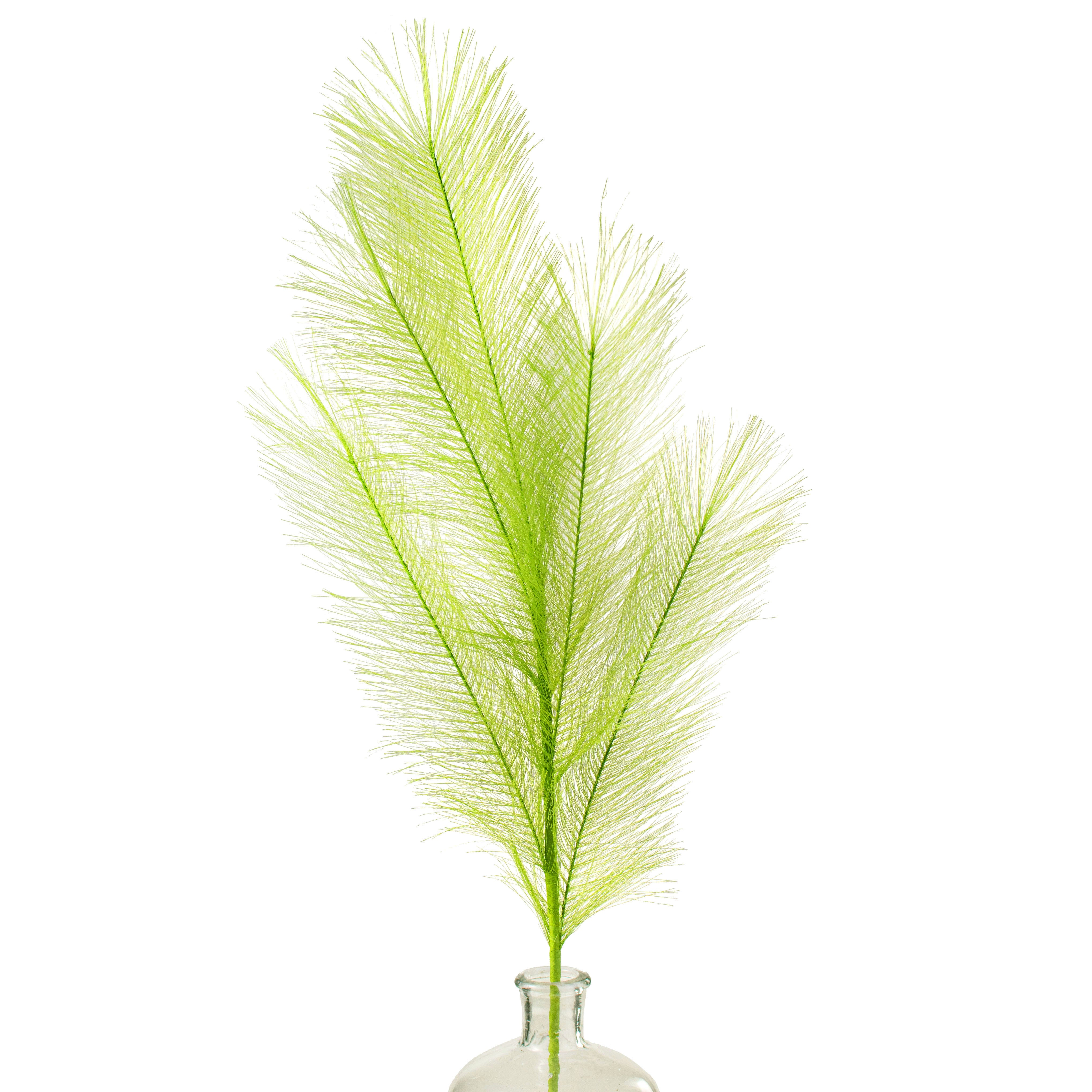 32.75"L Fabric Grass Plume Spray Lime Green -FG601356