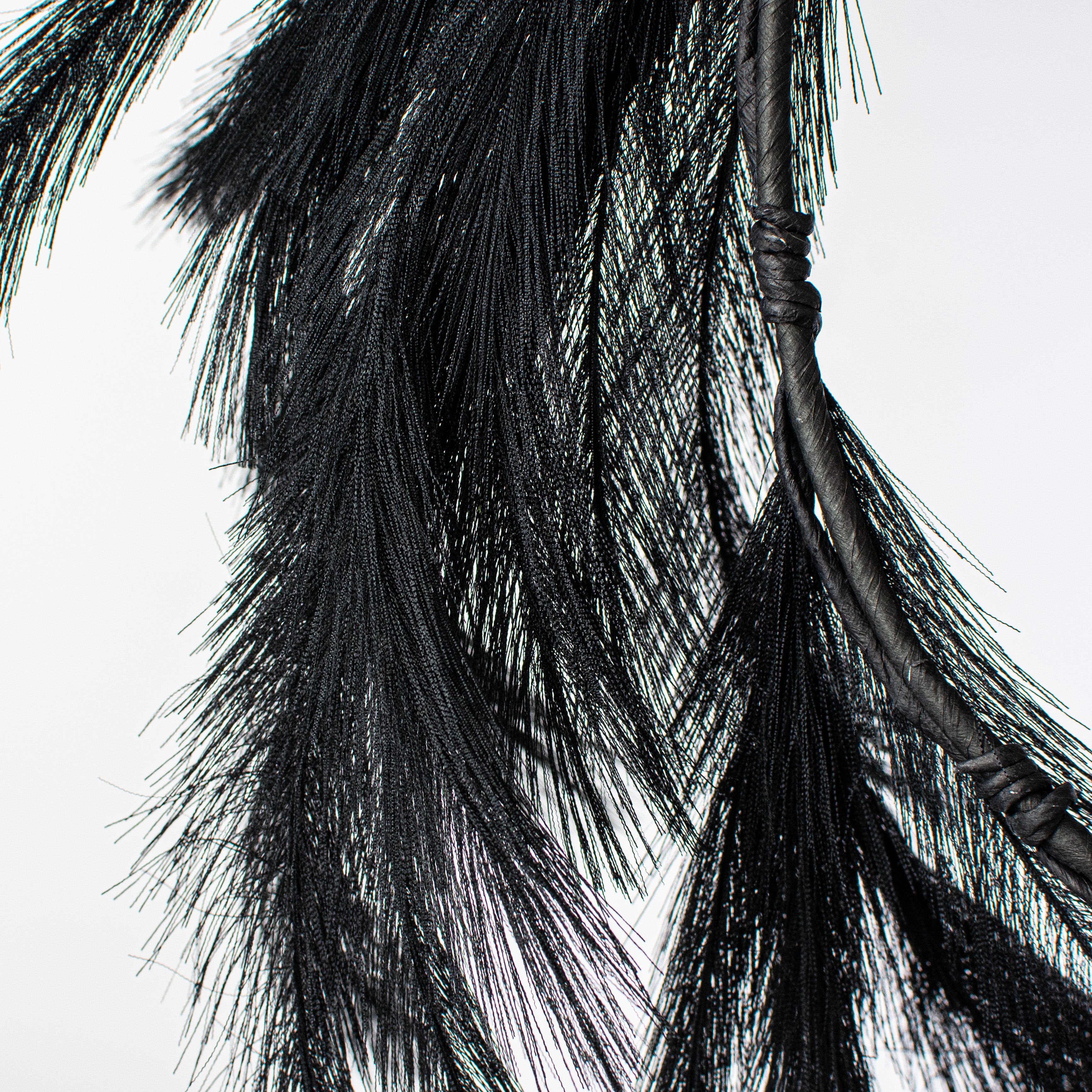 26" Fabric Pampas Grass Wreath: Black detail photo 3