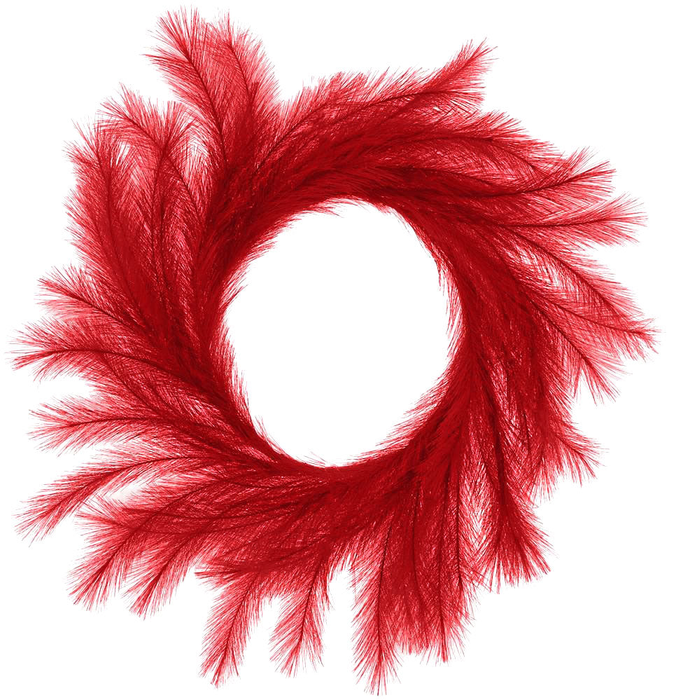 26" Fabric Pampas Grass Wreath: Red Item Number: FG602124