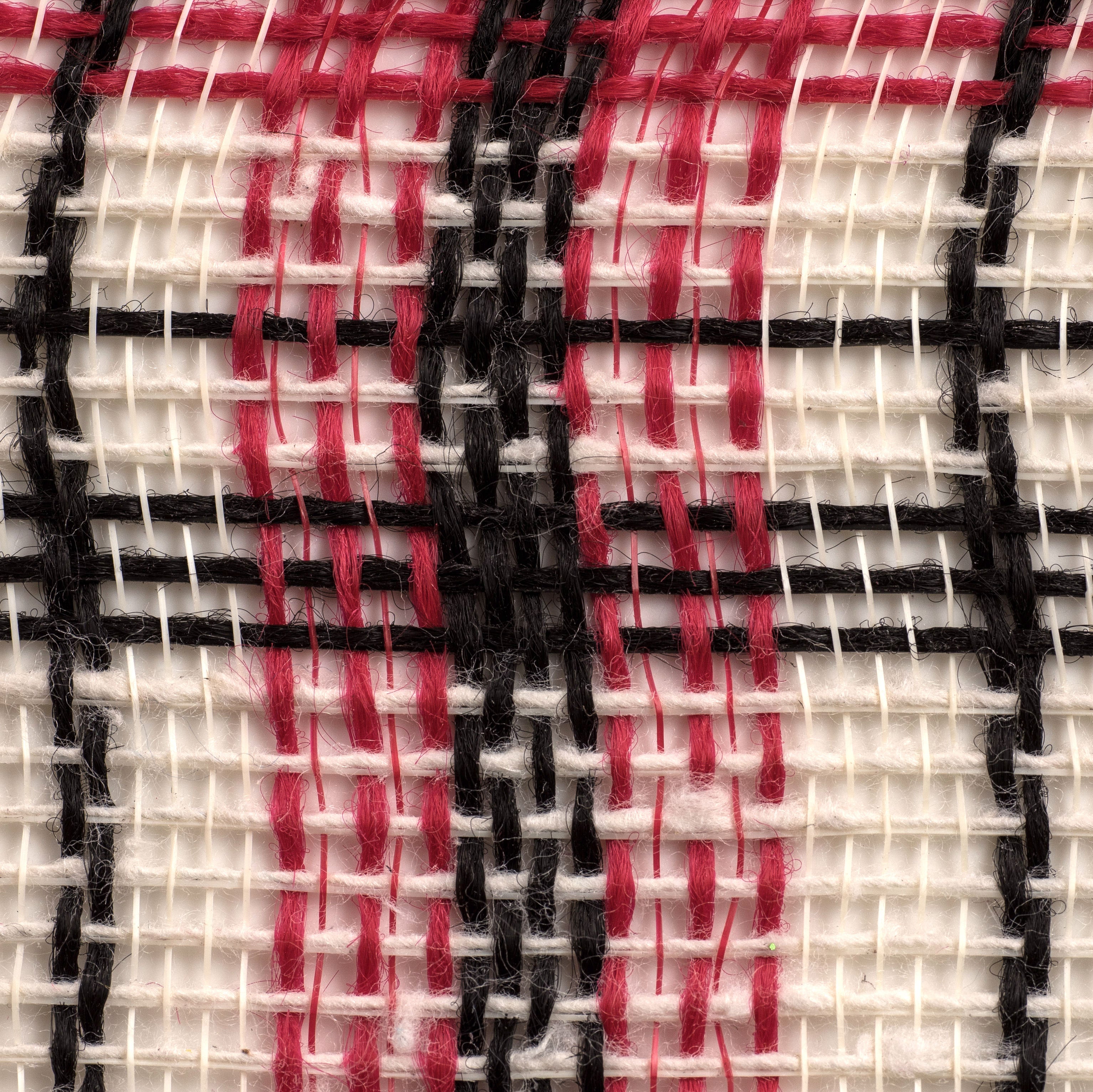 10" Fabric Plaid Mesh: Cream, Red, Black detail photo 3
