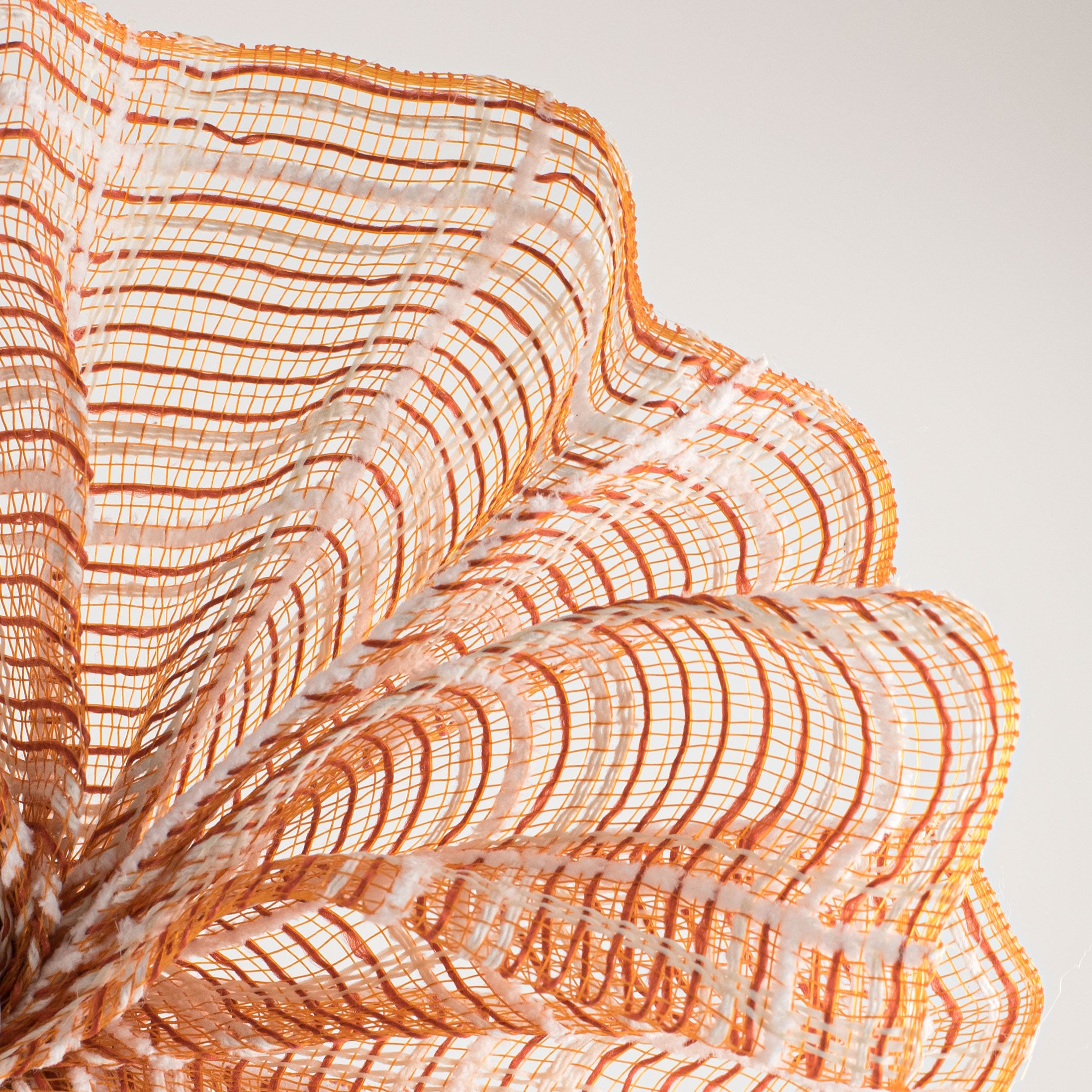 10" Fabric Plaid Mesh: Dark Orange, Cream & White Drift Lifestyle Photo