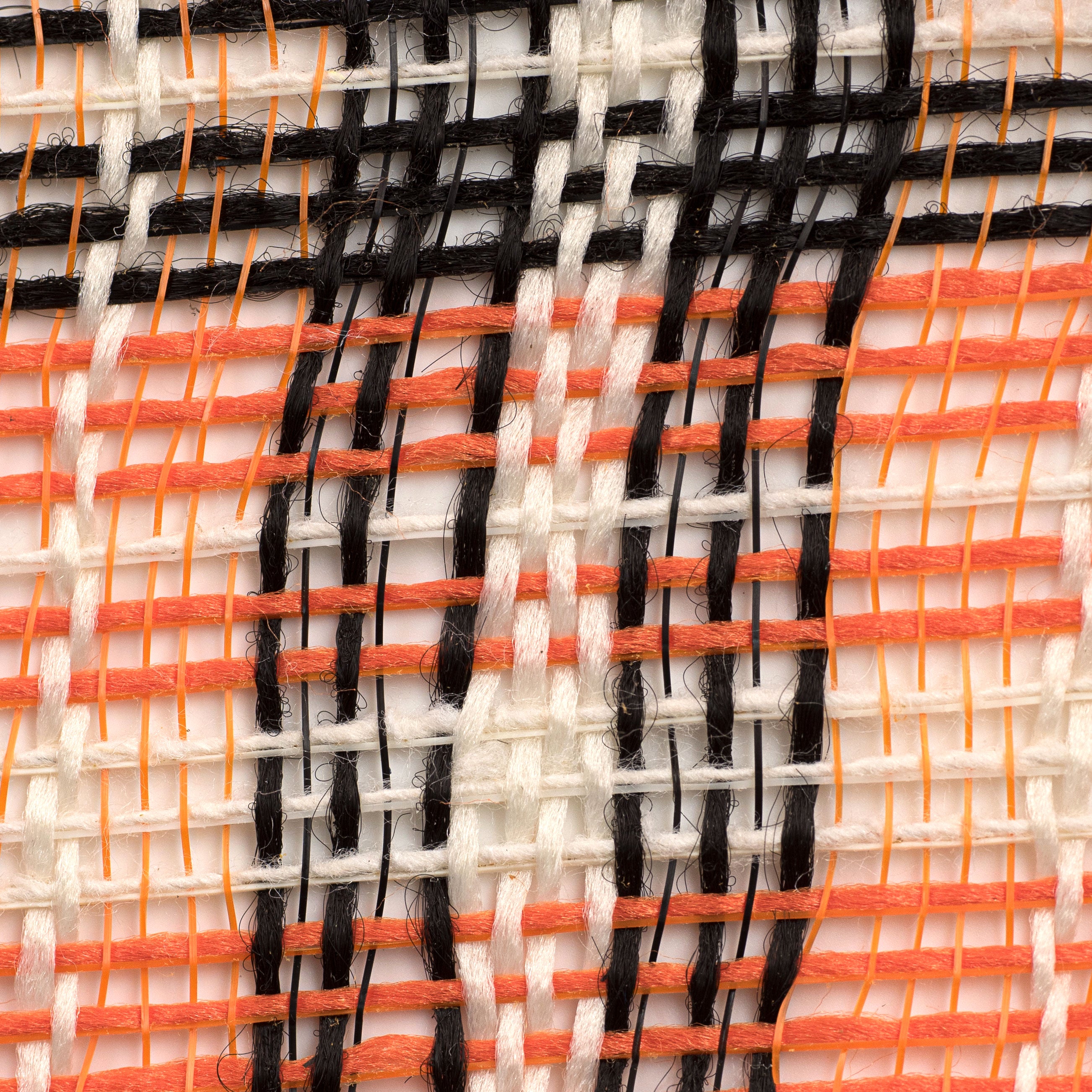 10" Fabric Plaid Mesh: Orange, Black, Cream detail photo 3