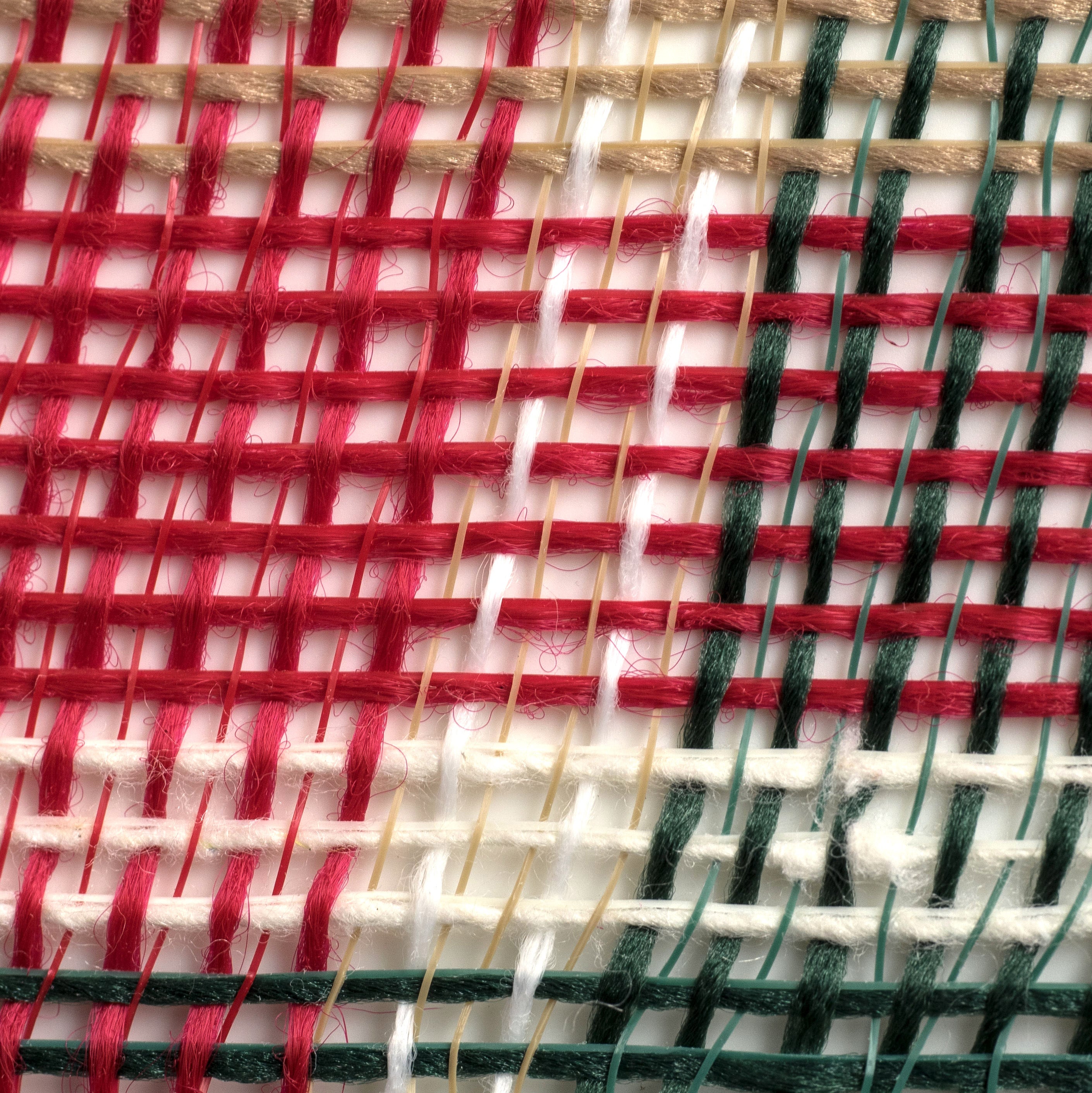 10" Fabric Plaid Mesh: Red, Green, Natural, Cream, White detail photo 3