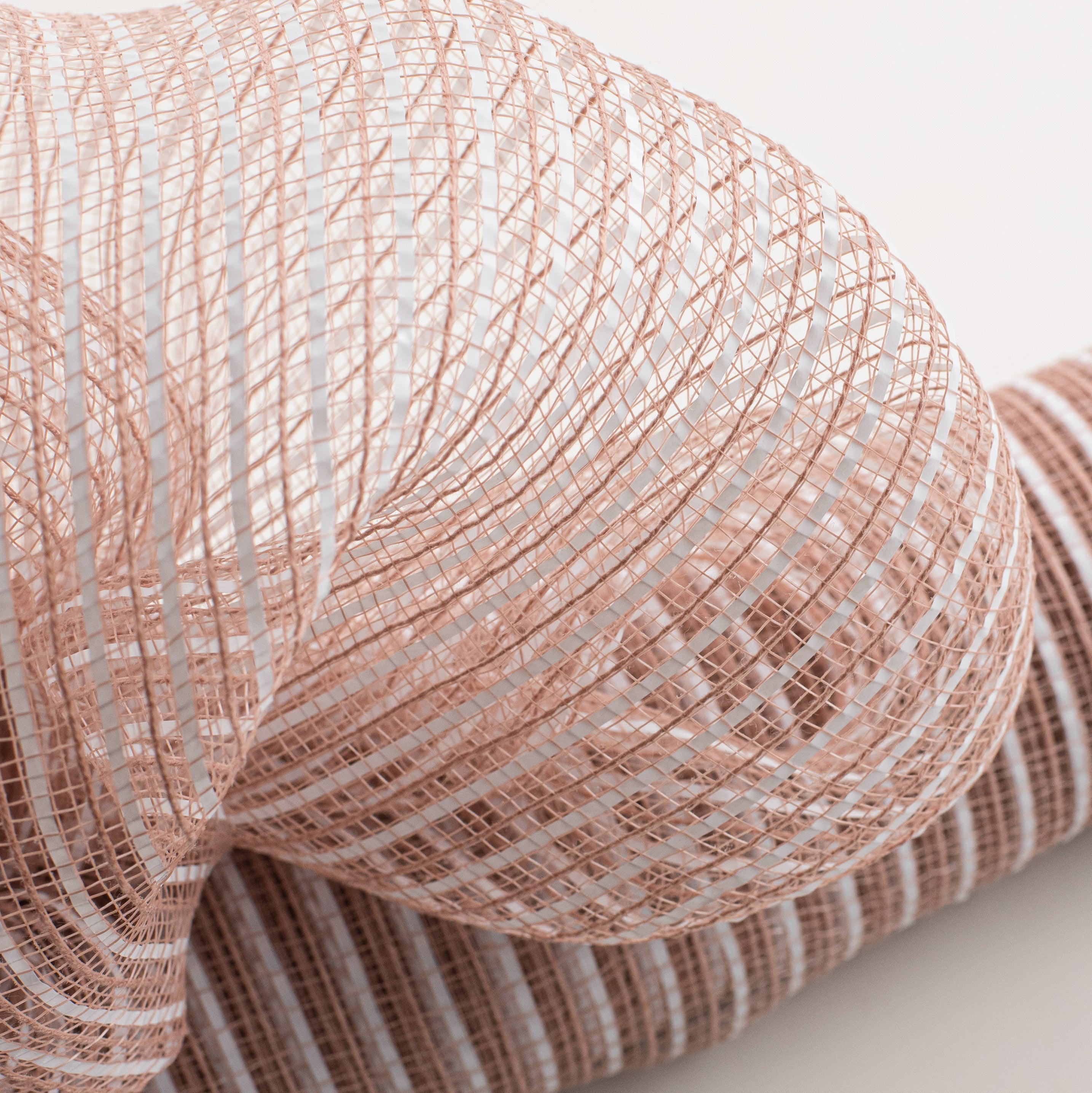 21" Fabric Stripe Mesh: Blush & White Lifestyle Photo