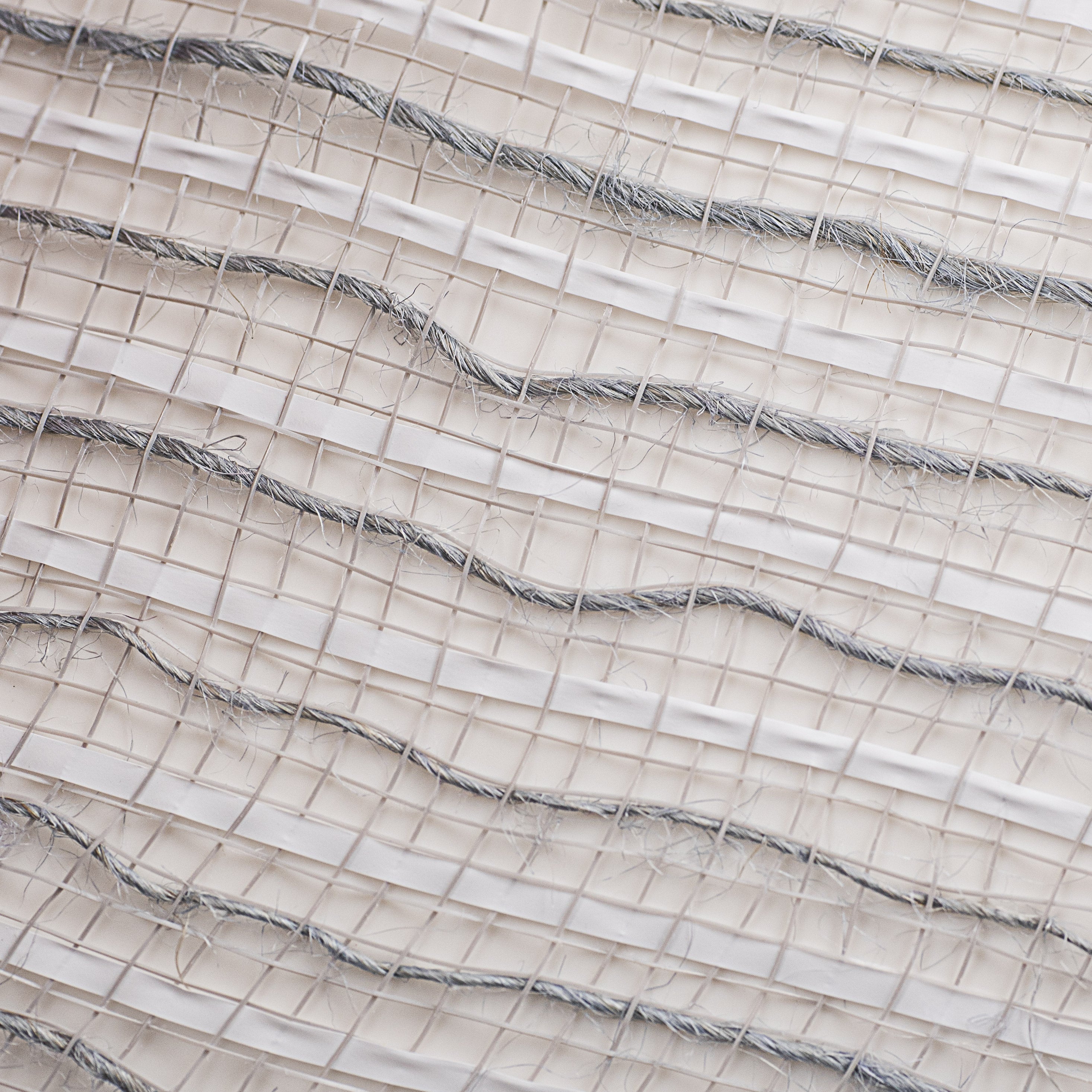 21" Fabric Stripe Mesh: Grey & White detail photo 3