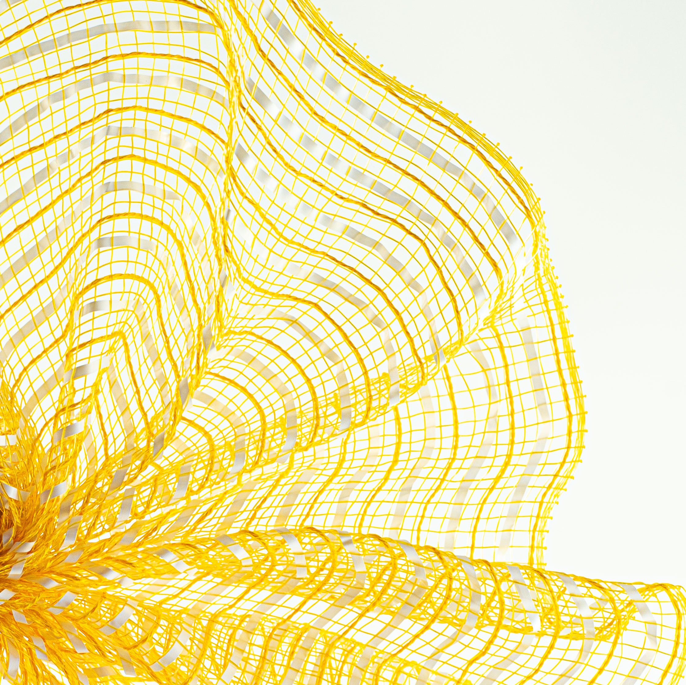 10" Fabric Stripe Mesh: Sunflower & White Lifestyle Photo