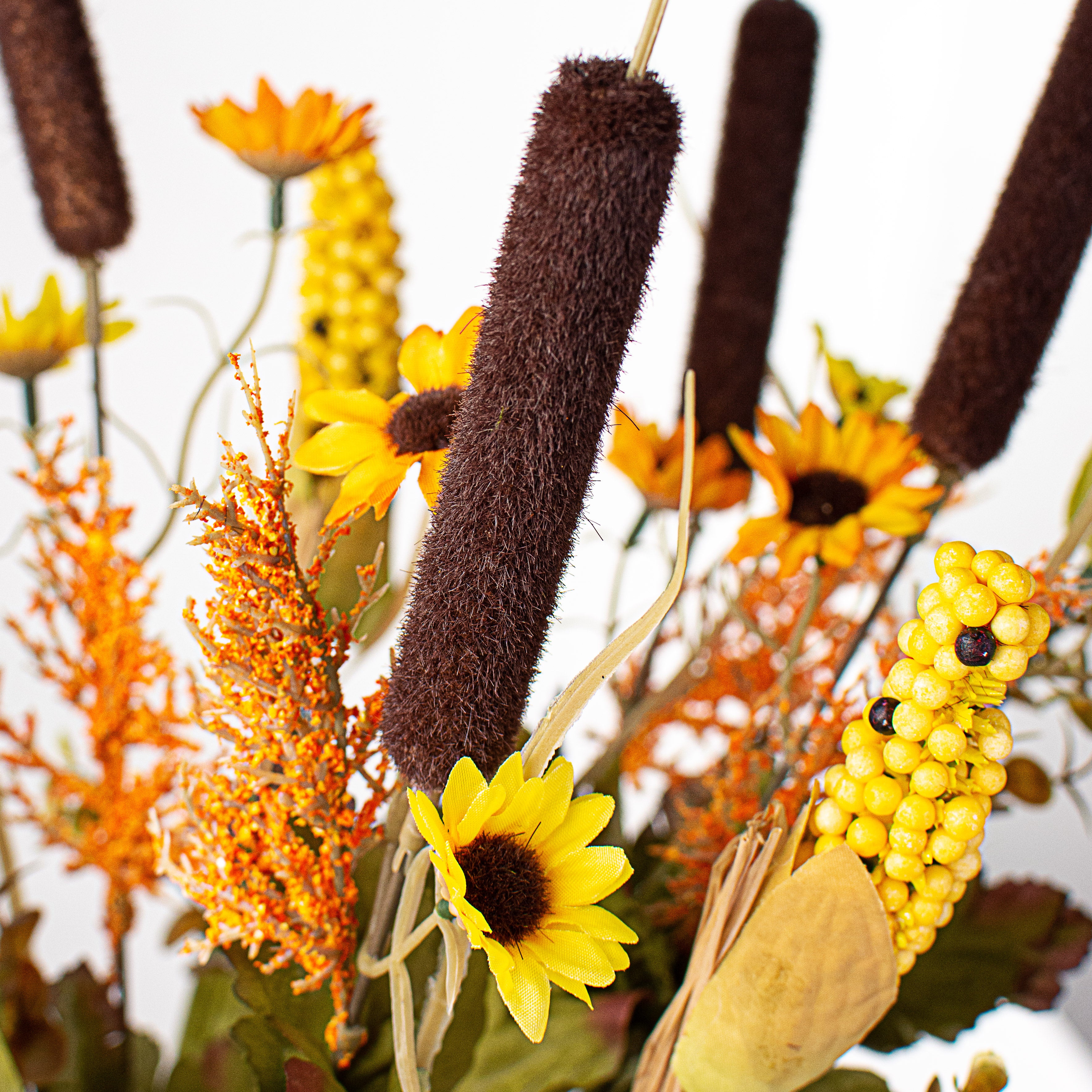 22" Fall Corn Cattail Bush detail photo 4