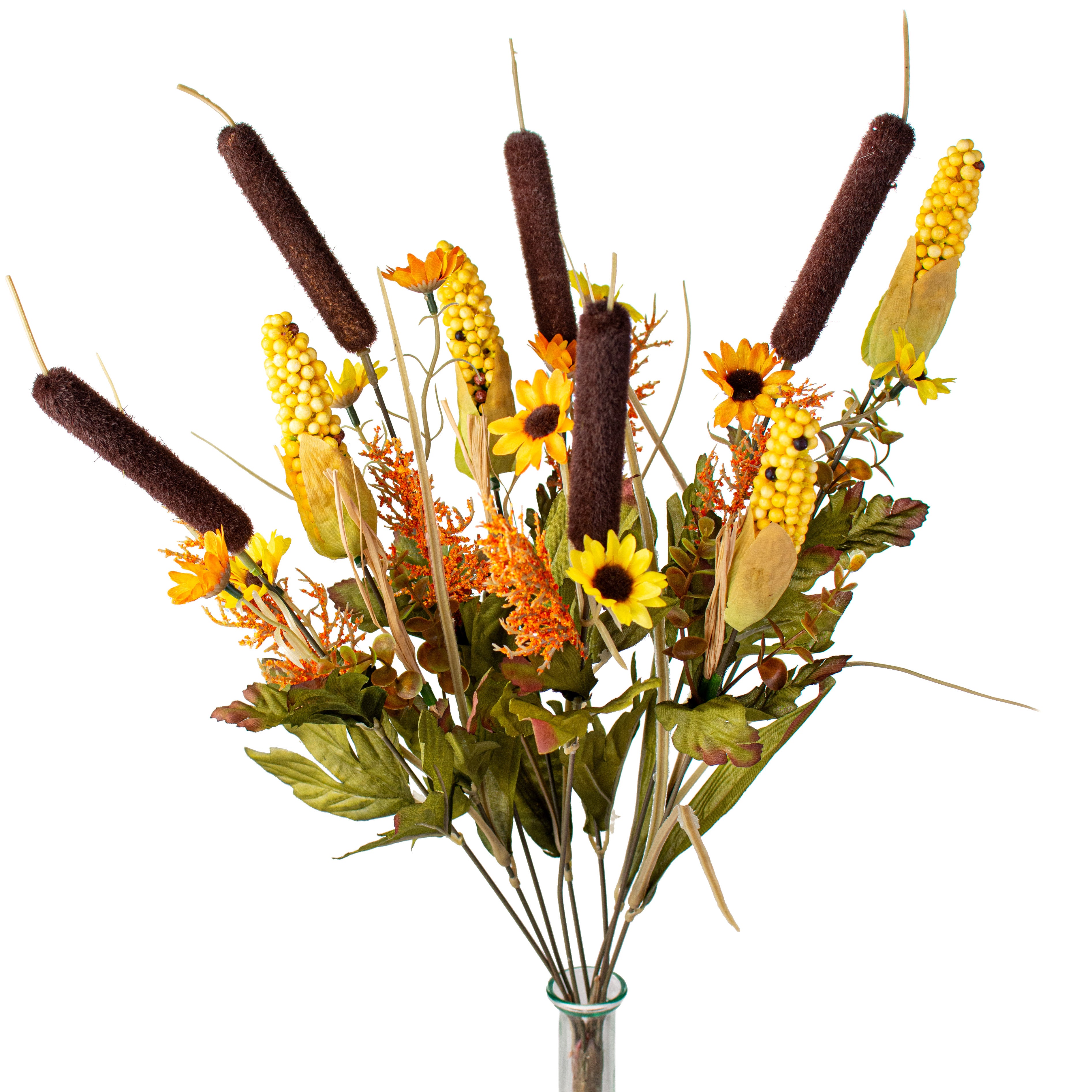 22" Fall Corn Cattail Bush Item Number: 52453YWBN