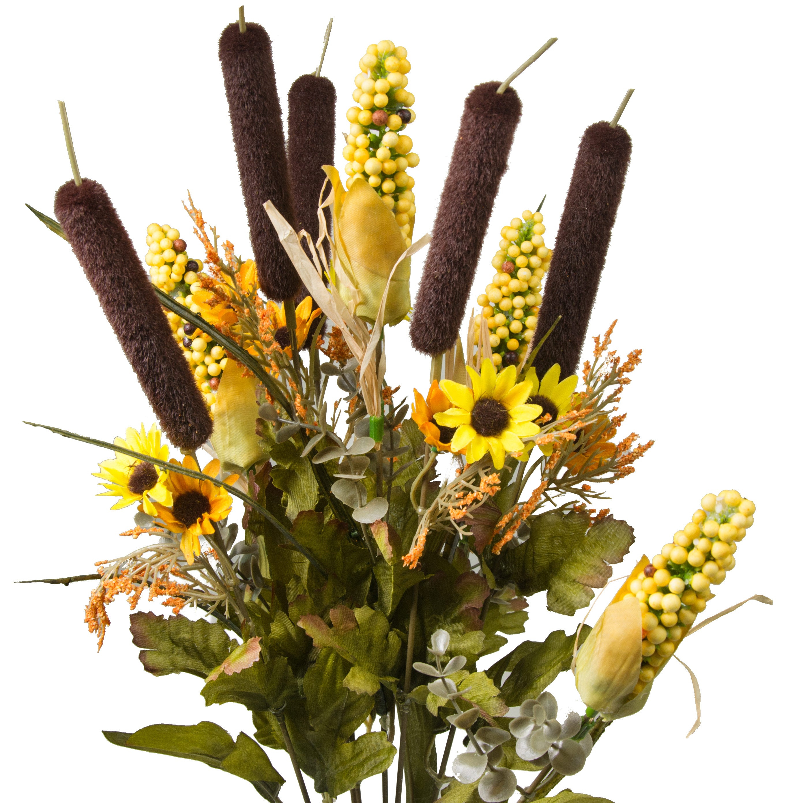 22" Fall Corn Cattail Bush detail photo 7