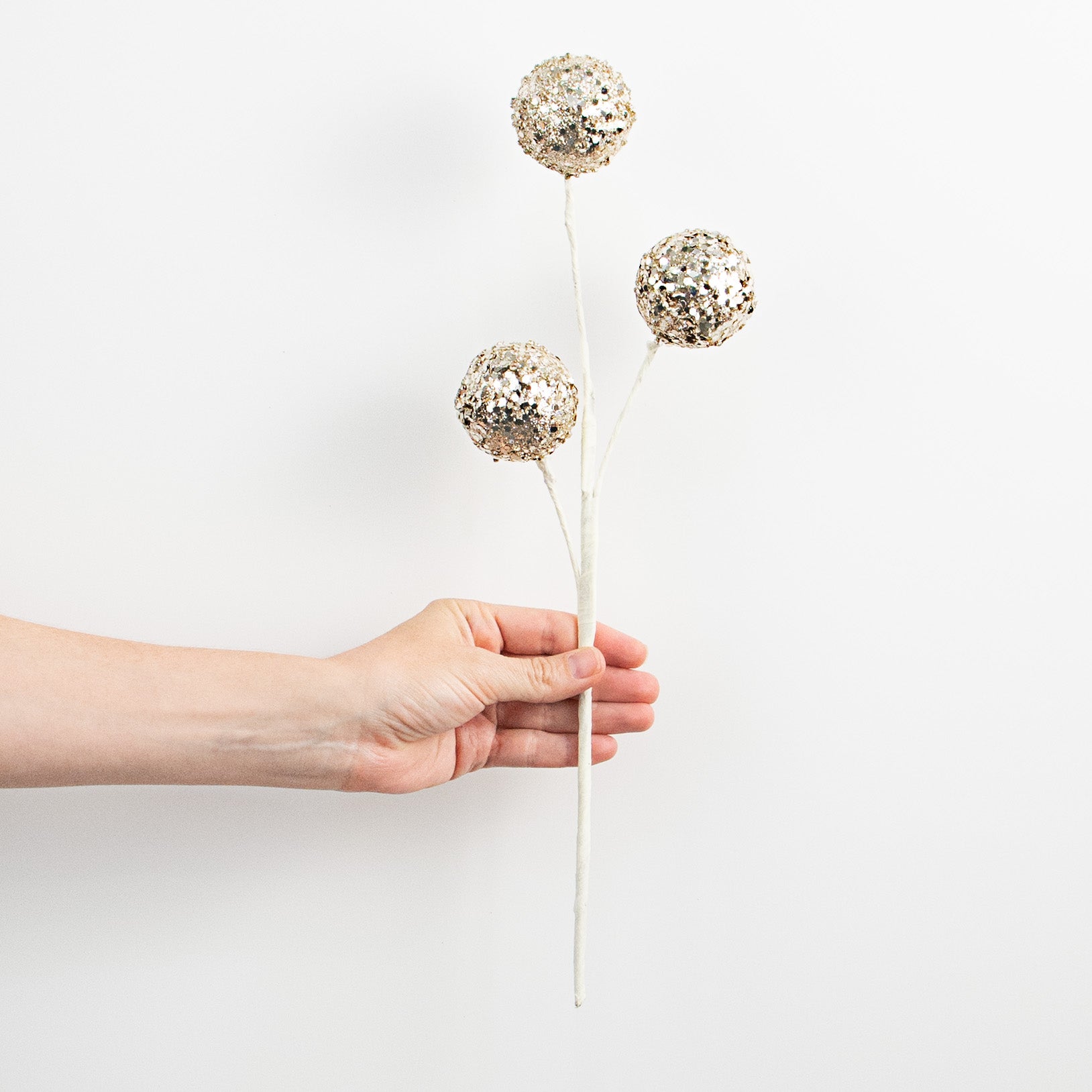 16" Fancy Glitter Ball Pick: Champagne detail photo 3