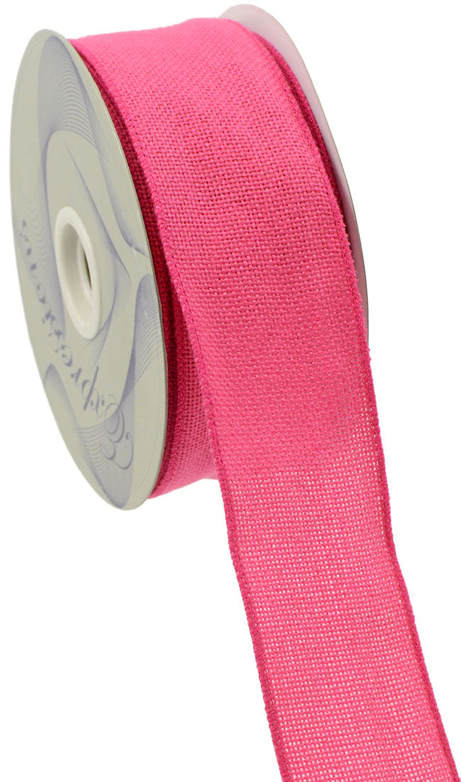 2.5" Faux Burlap: Dark Pink (25 Yards) detail photo 4