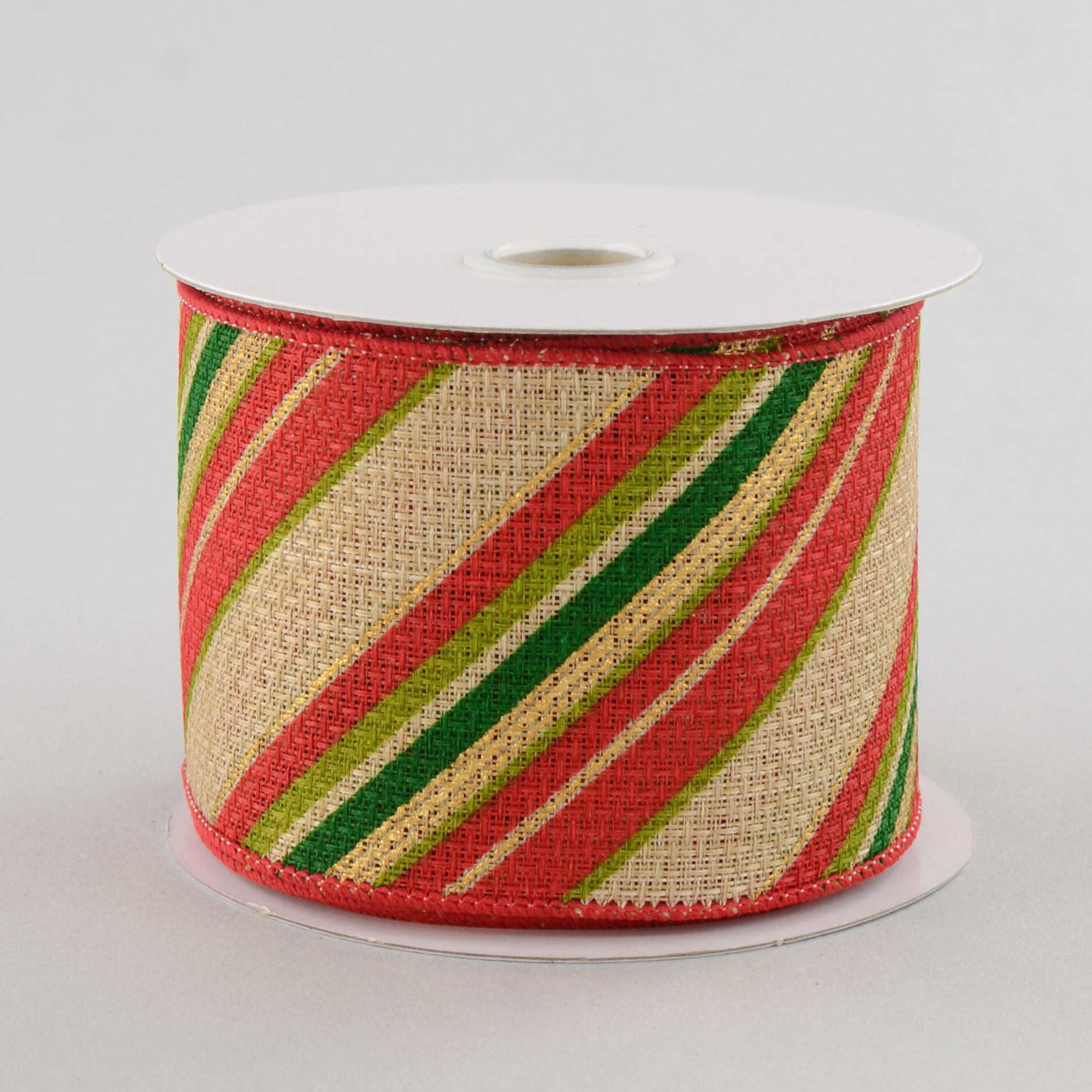 2.5" Faux Burlap Holiday Stripe (10 Yards)