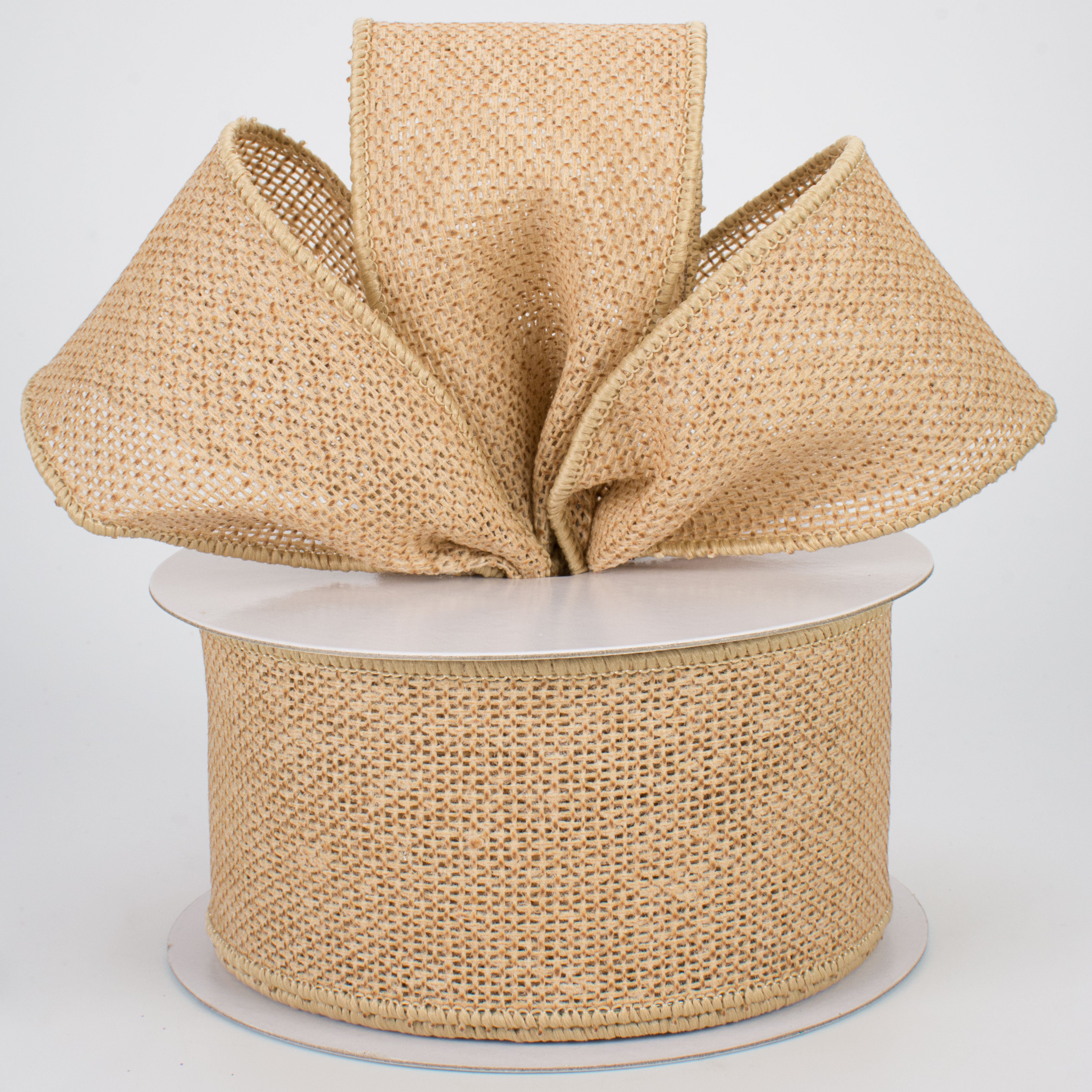2.5" Faux Burlap Ribbon: Natural (10 Yards) Lifestyle Photo